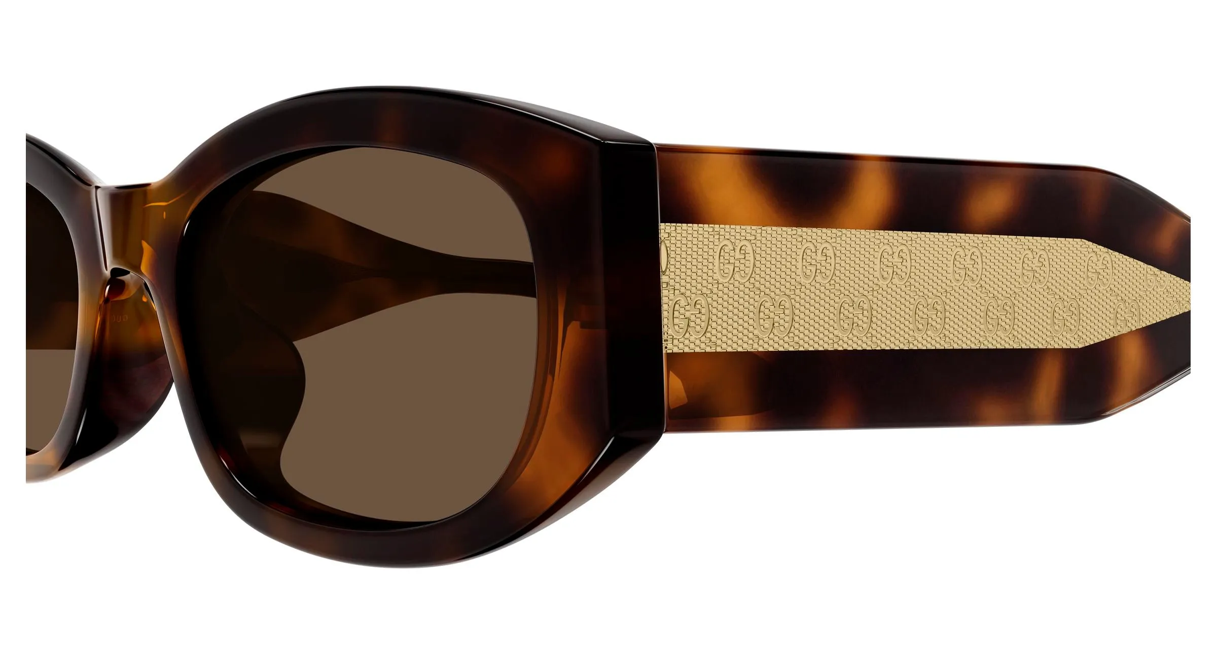 Gucci GG2068SA 002 Occhiali da sole Acetato Havana Marrone Squadrata - immagine 3