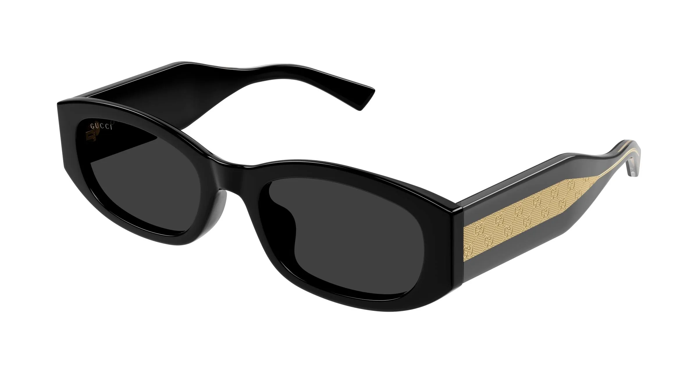 Gucci GG2068SA 001 Occhiali da sole Acetato Nero Grigio Squadrata - immagine 1