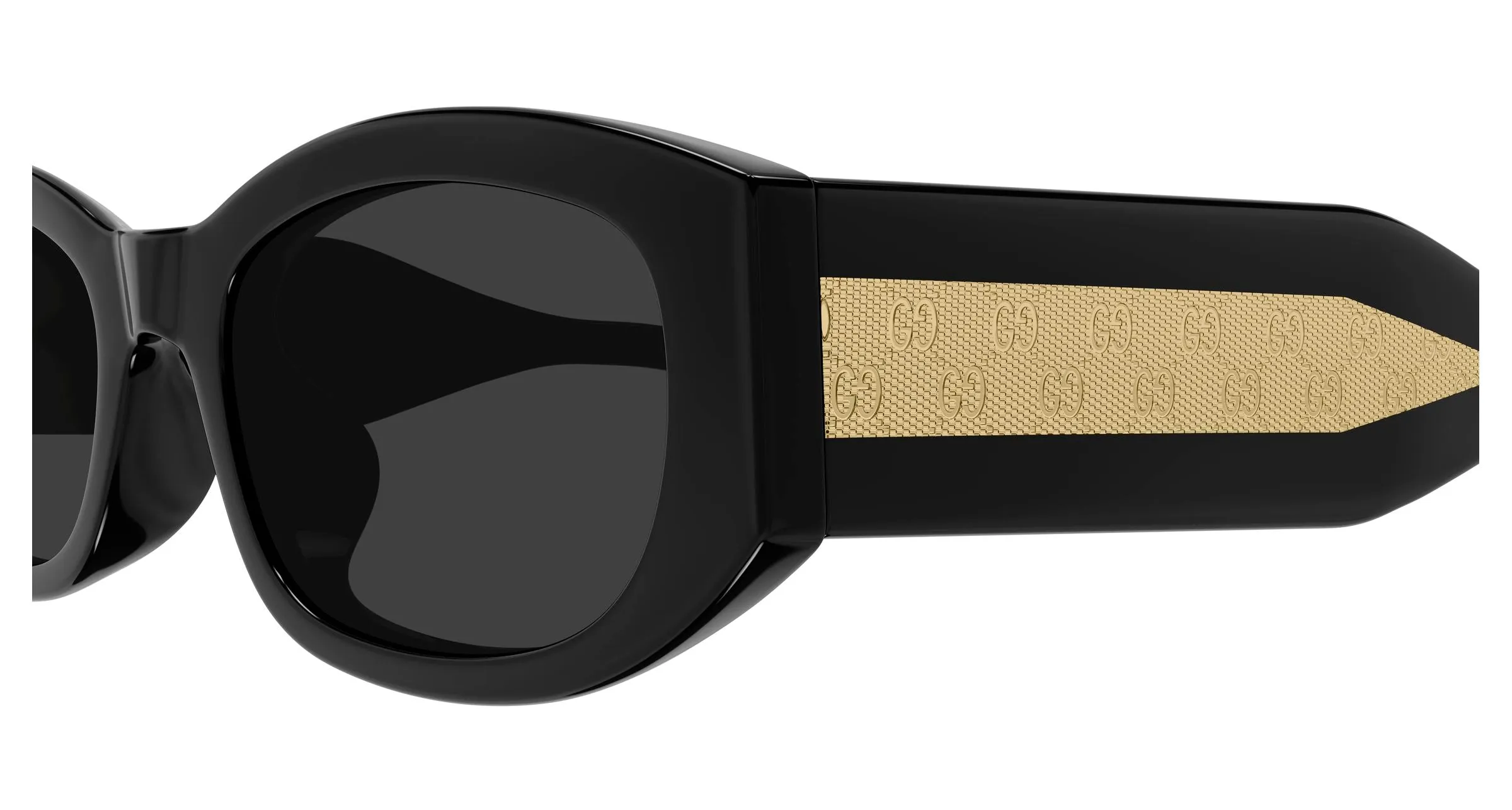 Gucci GG2068SA 001 Occhiali da sole Acetato Nero Grigio Squadrata - immagine 3
