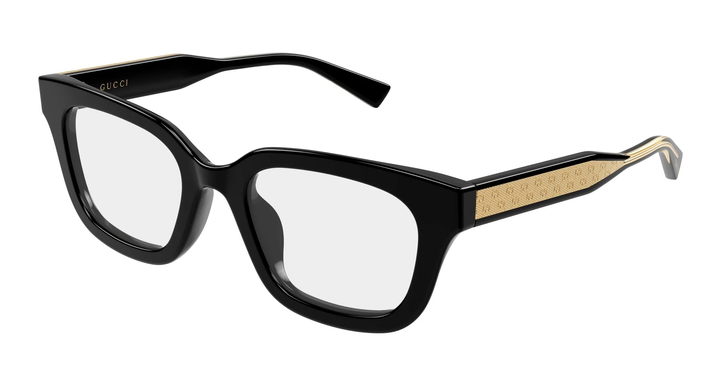 Gucci GG2067OL 005 Montature da vista Acetato Nero Trasparente Squadrata - immagine 1