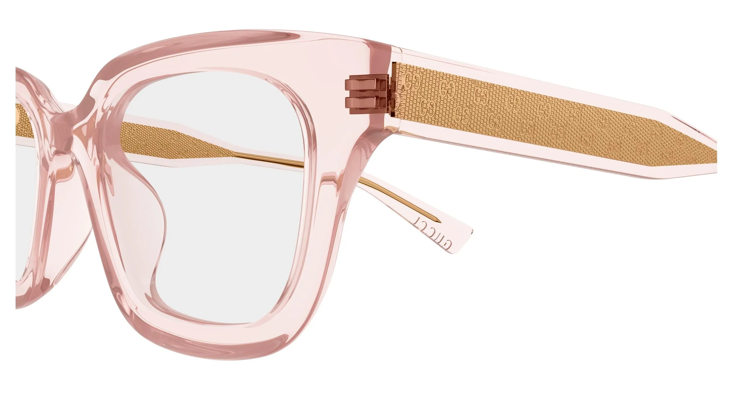 Gucci GG2067OL 003 Montature da vista Acetato Rosa Trasparente Squadrata - immagine 3