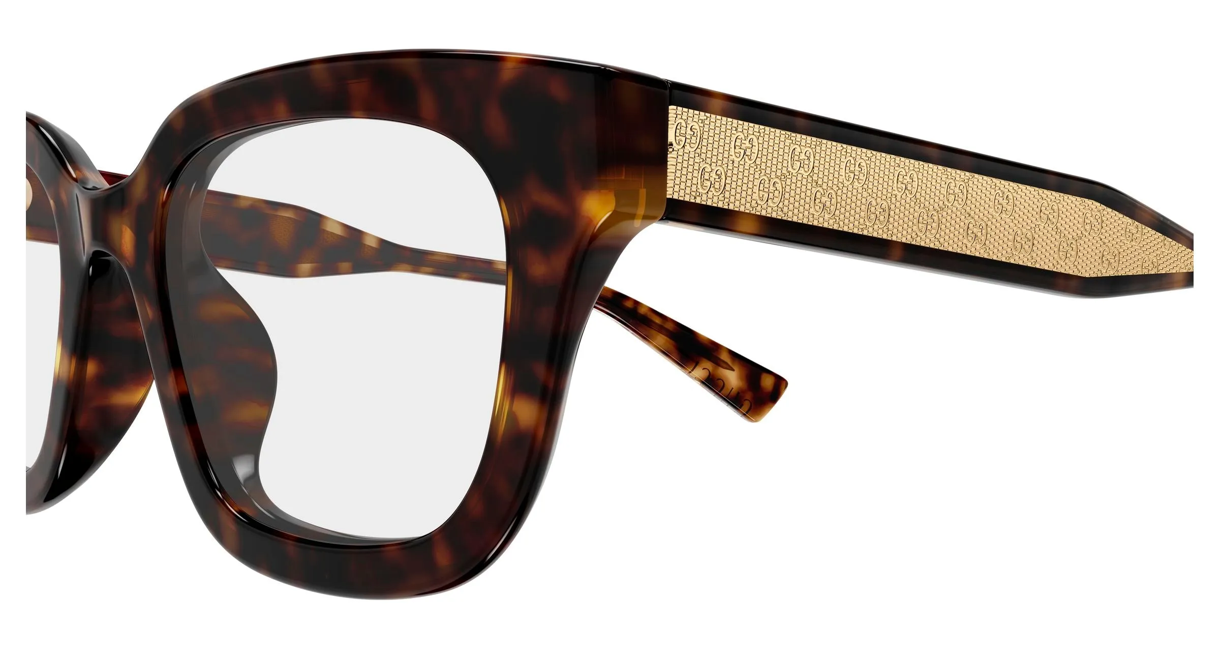Gucci GG2067OL 002 Montature da vista Acetato Havana Trasparente Squadrata - immagine 3