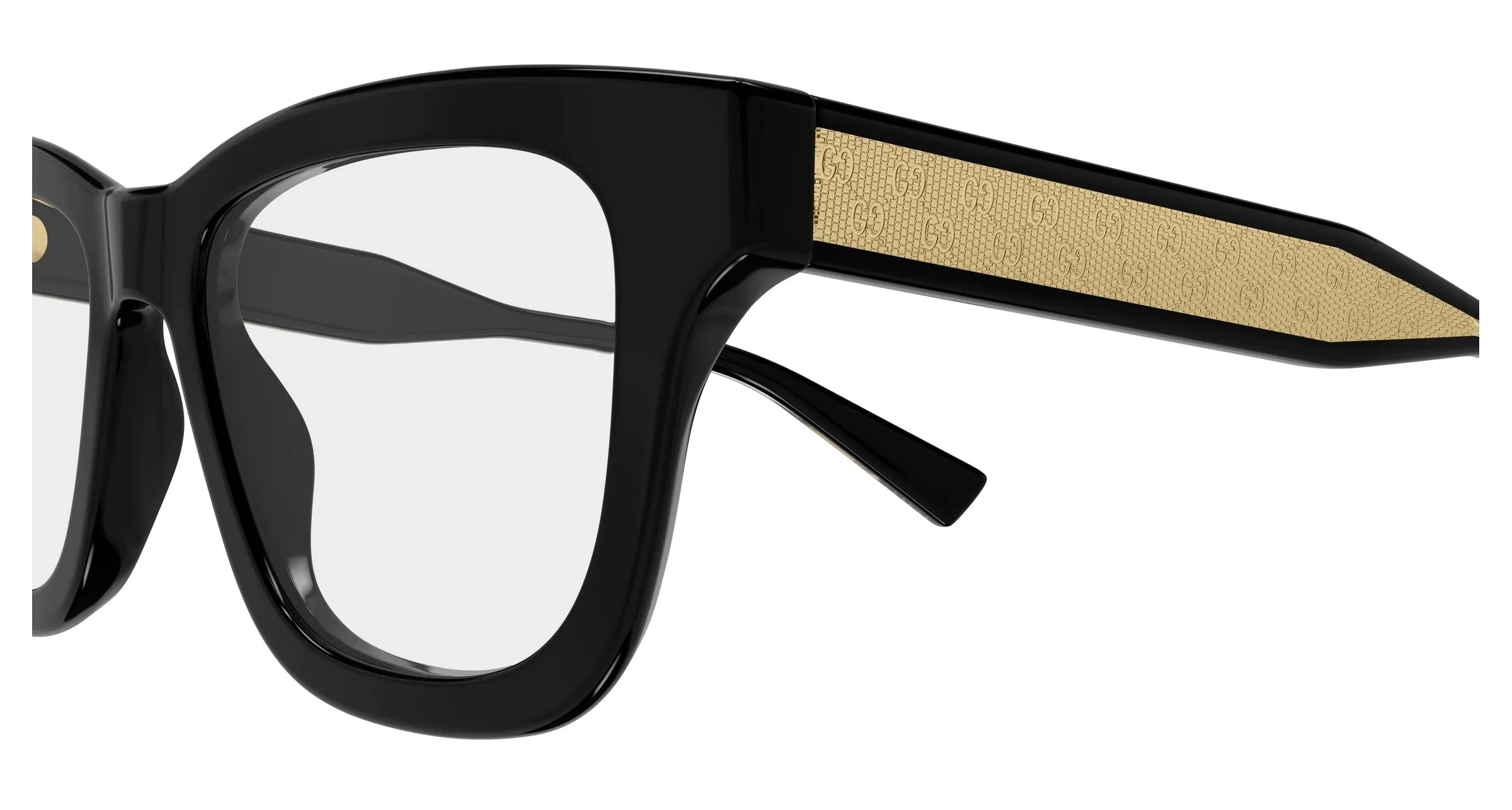 Gucci GG2066O 005 Montature da vista Acetato Nero Trasparente Cat Eye - immagine 3