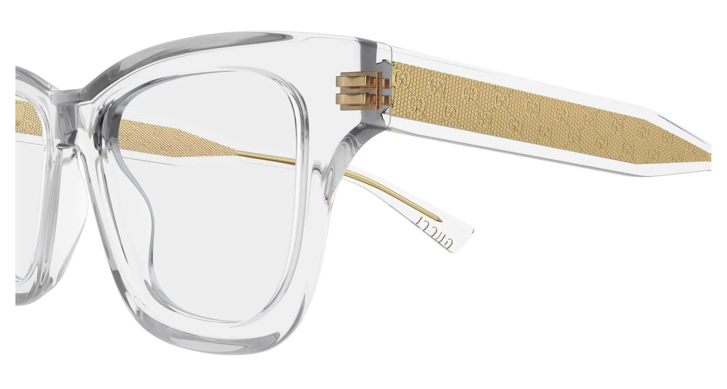 Gucci GG2066O 004 Montature da vista Acetato Cristallo Trasparente Cat Eye - immagine 3