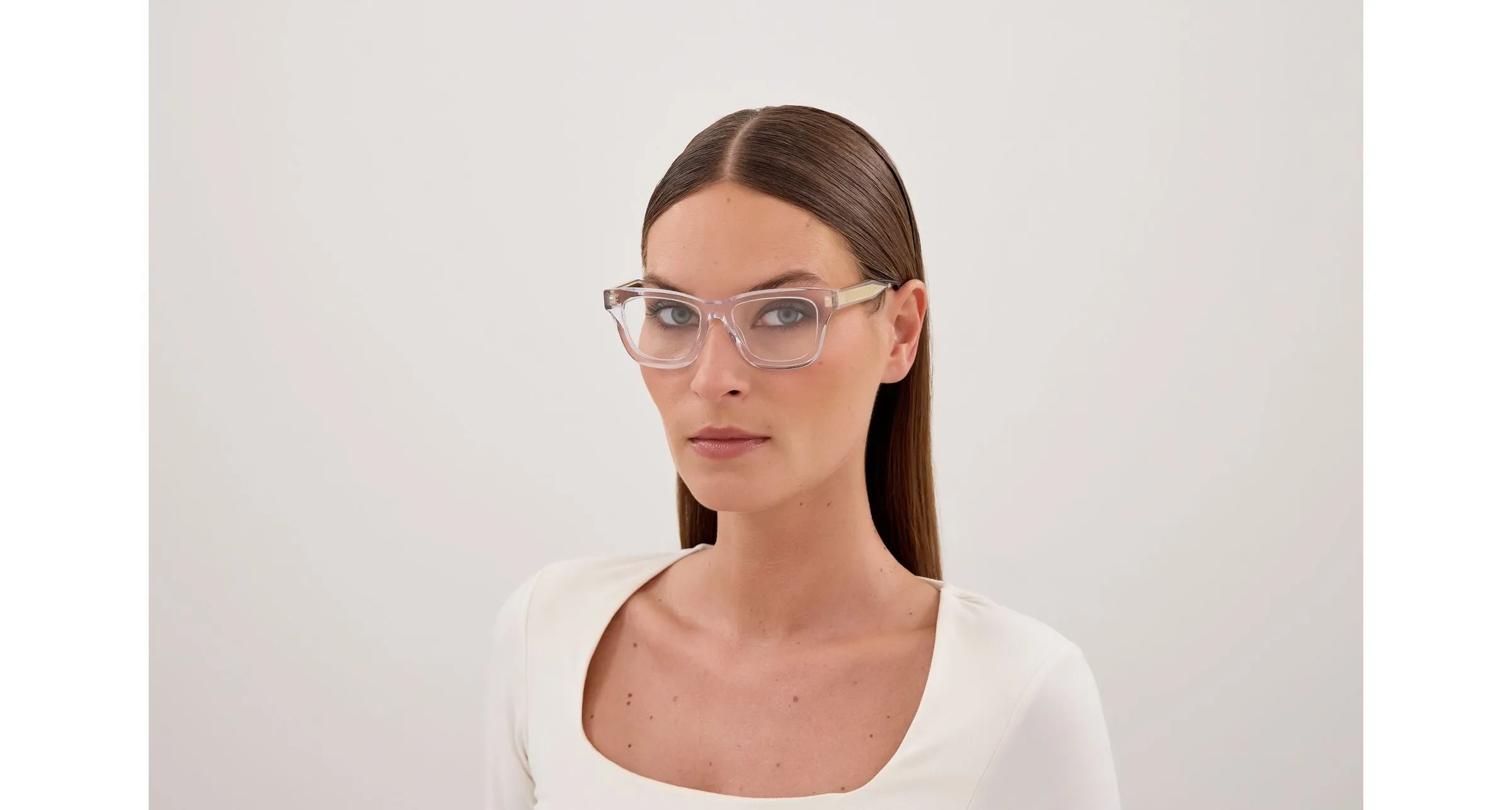 Gucci GG2066O 004 Montature da vista Acetato Cristallo Trasparente Cat Eye - immagine 4