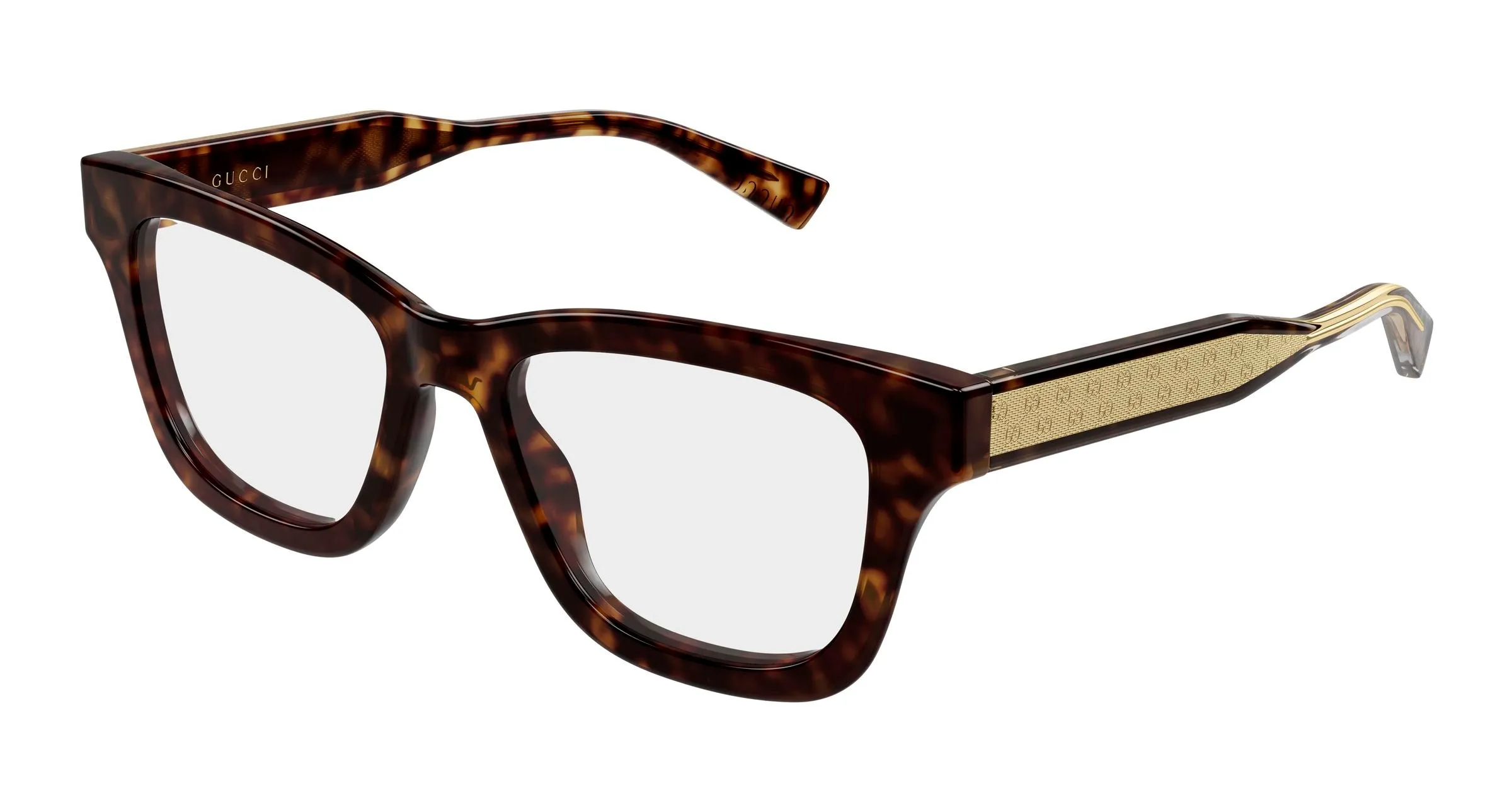 Gucci GG2066O 002 Montature da vista Acetato Havana Trasparente Cat Eye - immagine 1