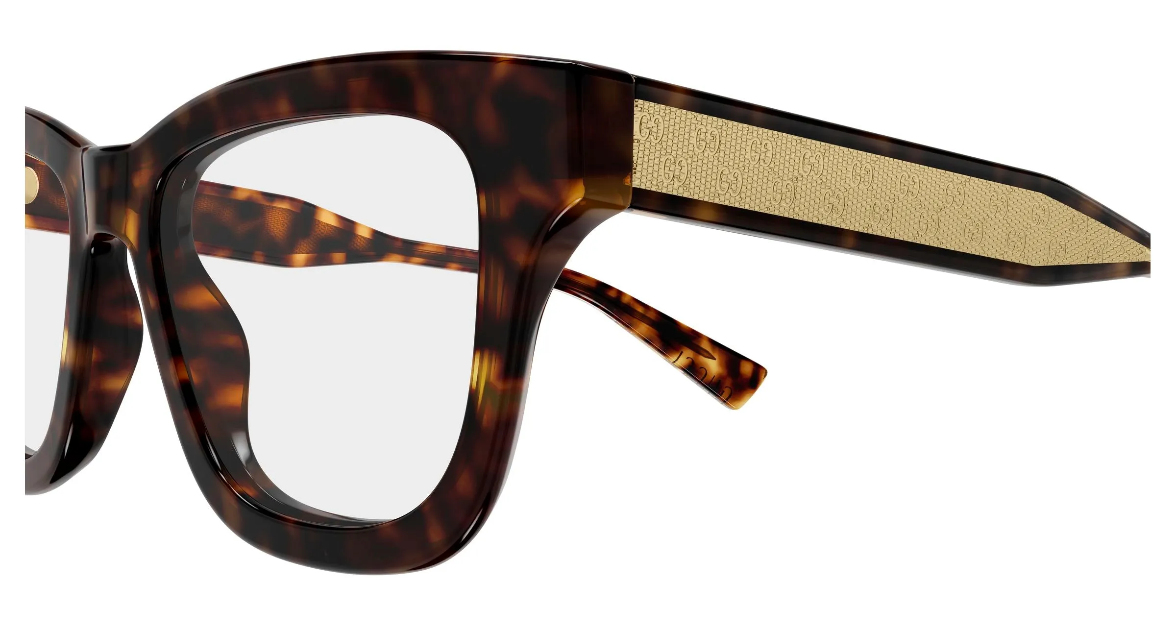 Gucci GG2066O 002 Montature da vista Acetato Havana Trasparente Cat Eye - immagine 3