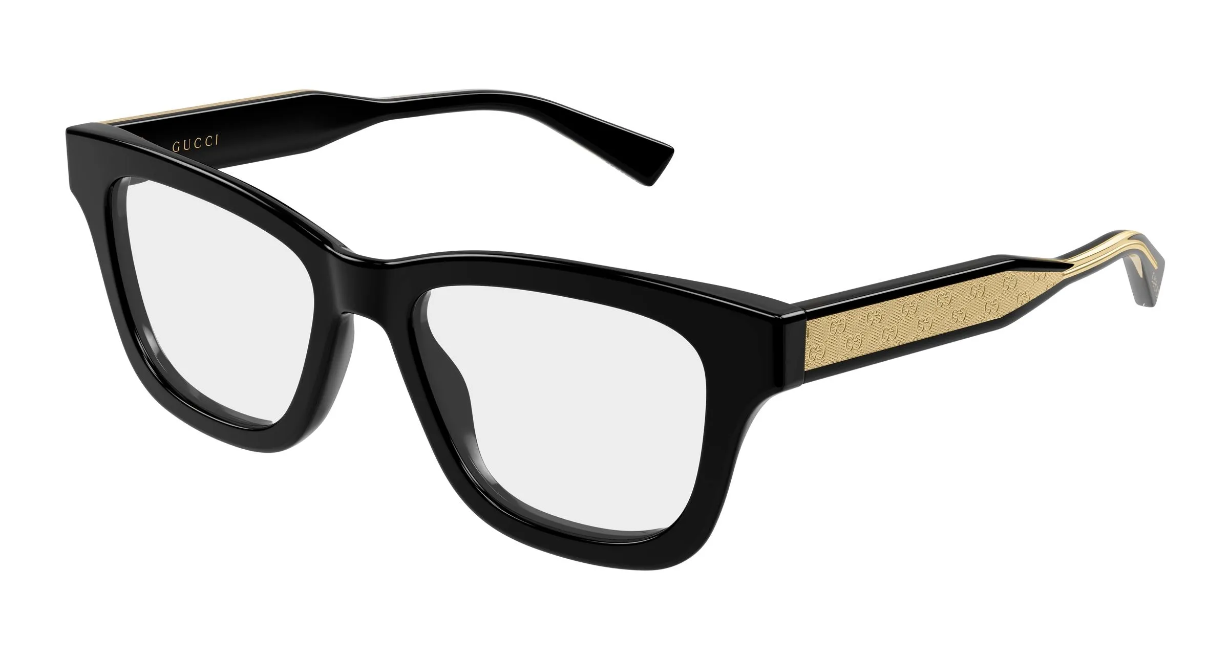 Gucci GG2066O 001 Montature da vista Acetato Nero Trasparente Cat Eye - immagine 1