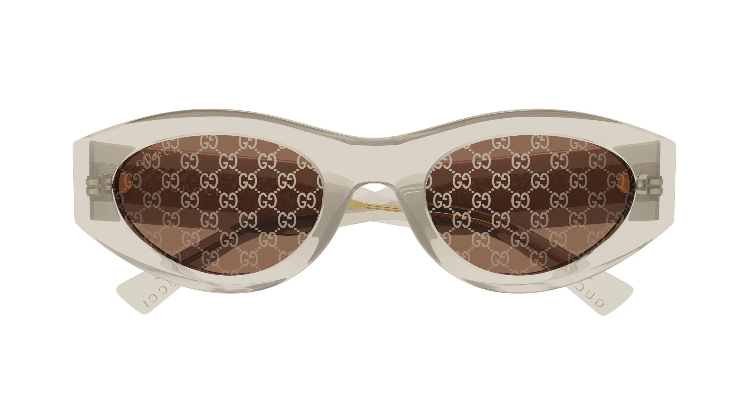 Gucci GG2065S 003 Occhiali da sole Acetato Giallo Marrone Rotonda - immagine 2
