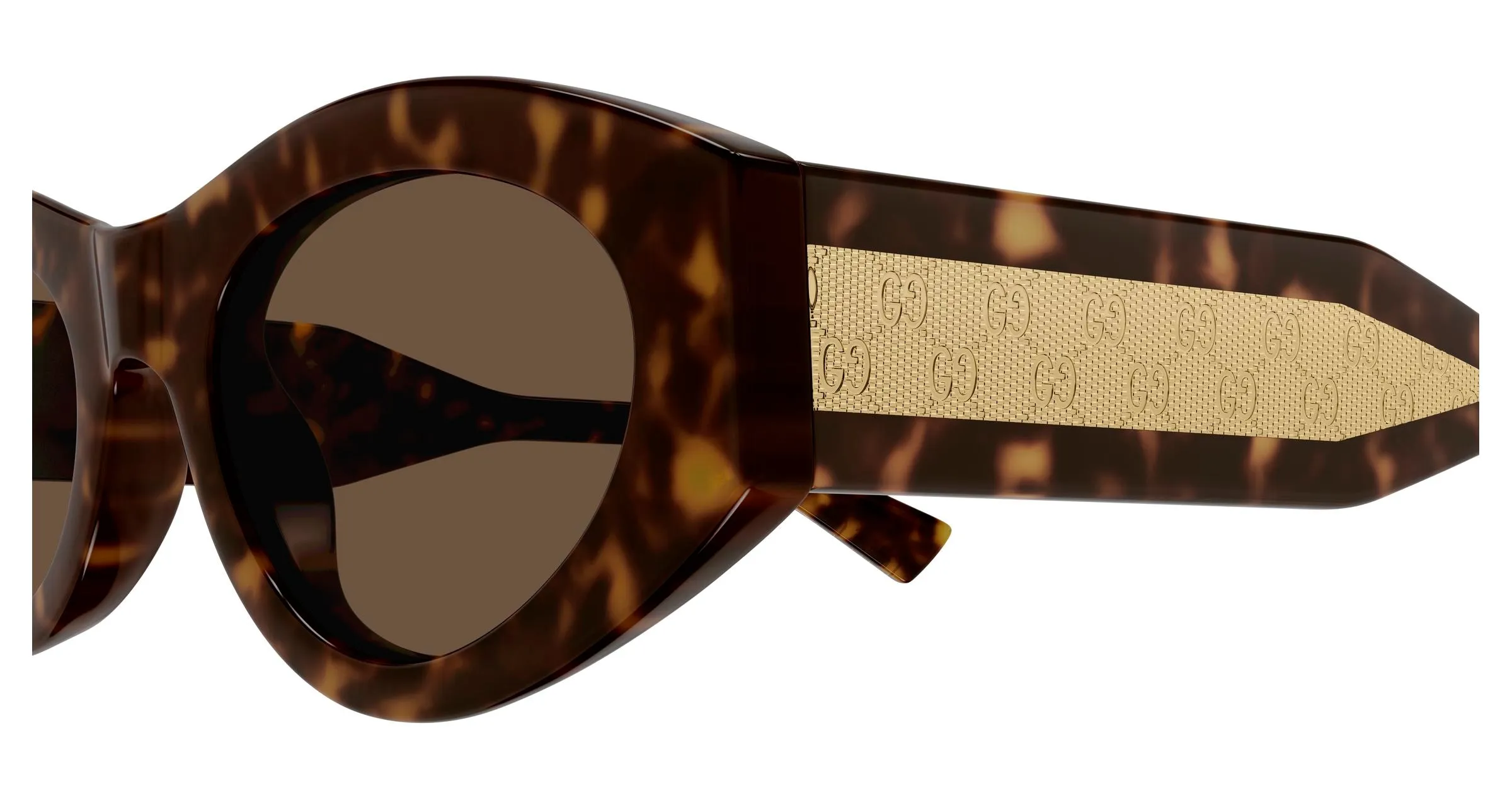 Gucci GG2065S 002 Occhiali da sole Acetato Havana Marrone Rotonda - immagine 3