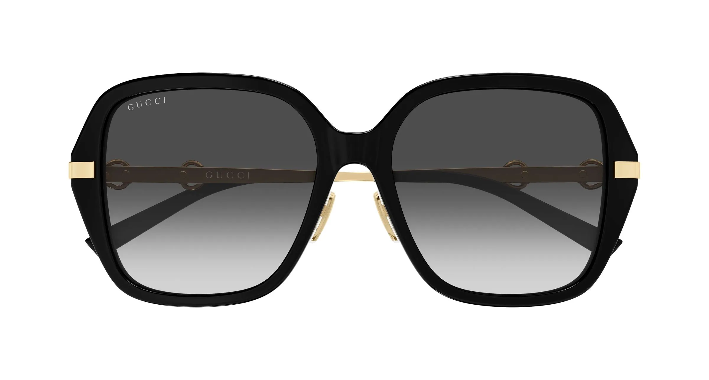Gucci GG2055SA 001 Occhiali da sole Acetato Nero Grigio Squadrata - immagine 2