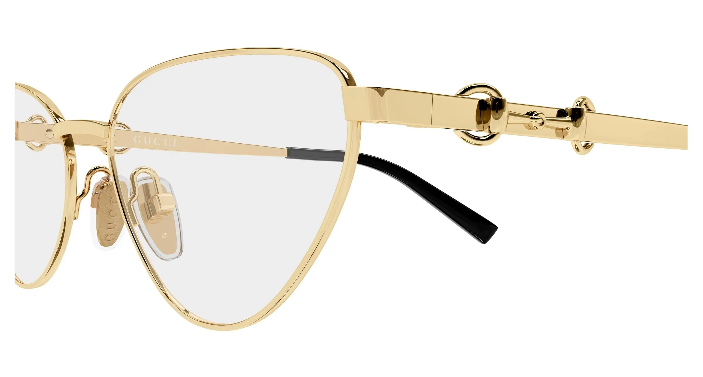 Gucci GG2054O 002 Montature da vista Metallo Oro Trasparente Cat Eye - immagine 3