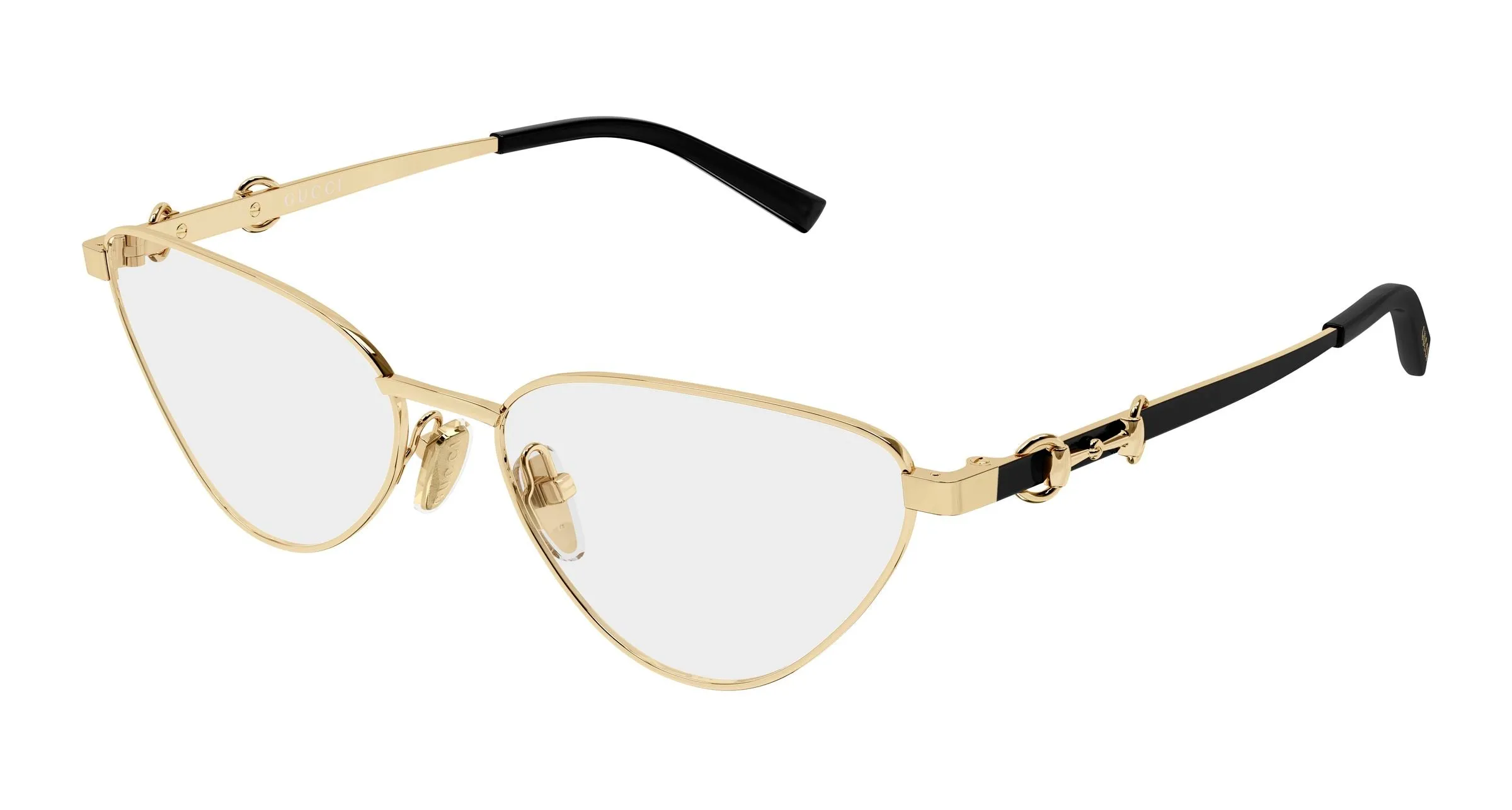 Gucci GG2054O 001 Montature da vista Metallo Oro Trasparente Cat Eye - immagine 1