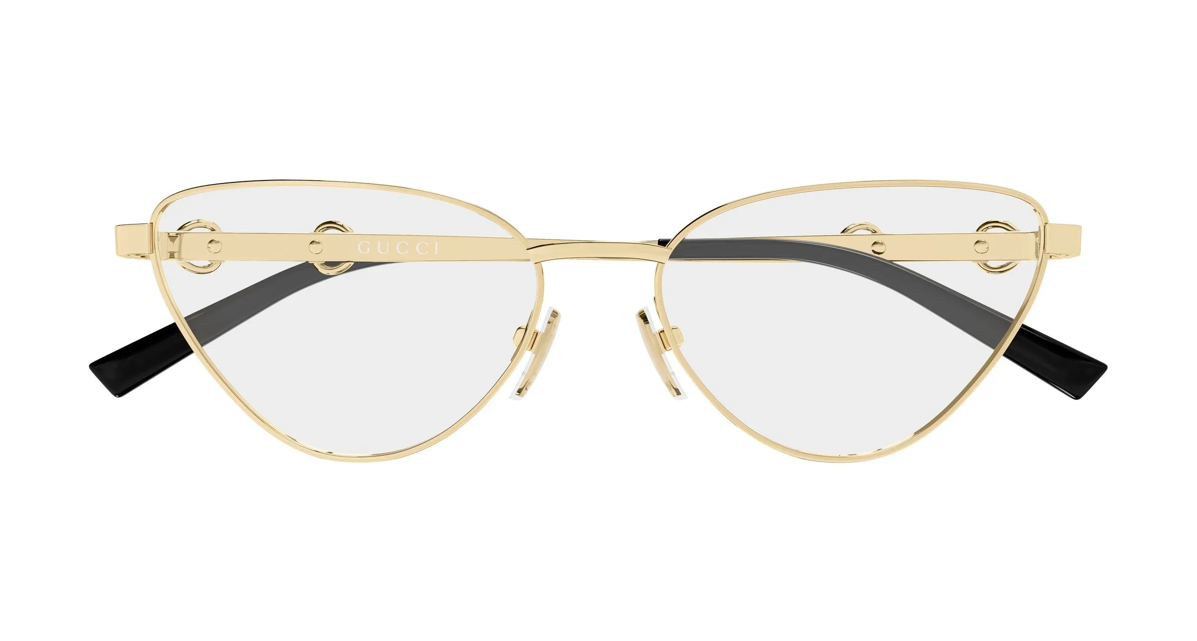 Gucci GG2054O 001 Montature da vista Metallo Oro Trasparente Cat Eye - immagine 2