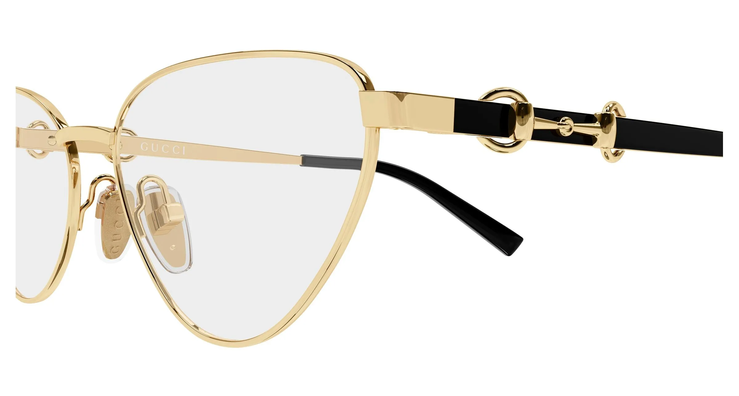 Gucci GG2054O 001 Montature da vista Metallo Oro Trasparente Cat Eye - immagine 3