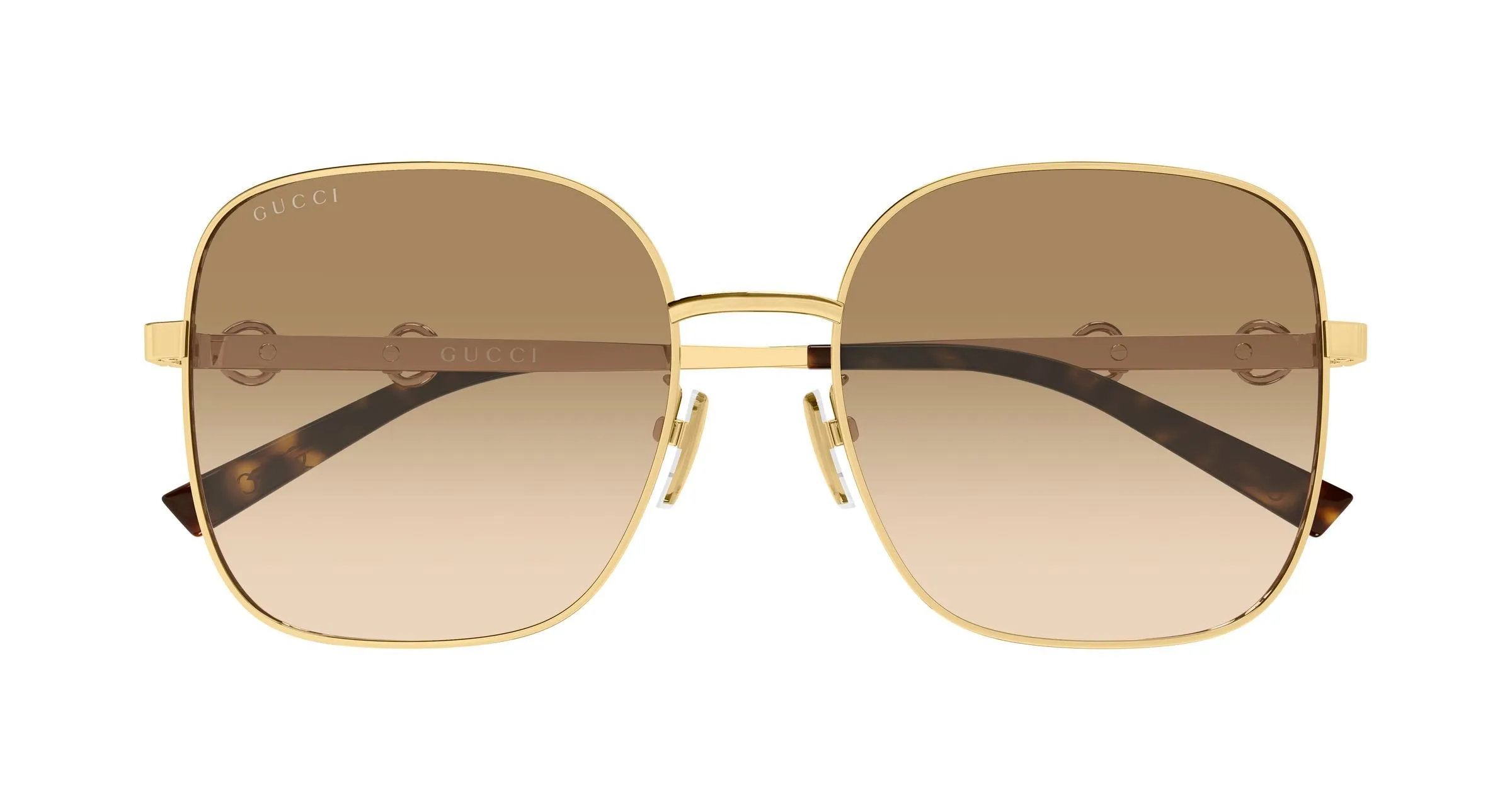 Gucci GG2053S 004 Occhiali da sole Metallo Oro Marrone Squadrata - immagine 2