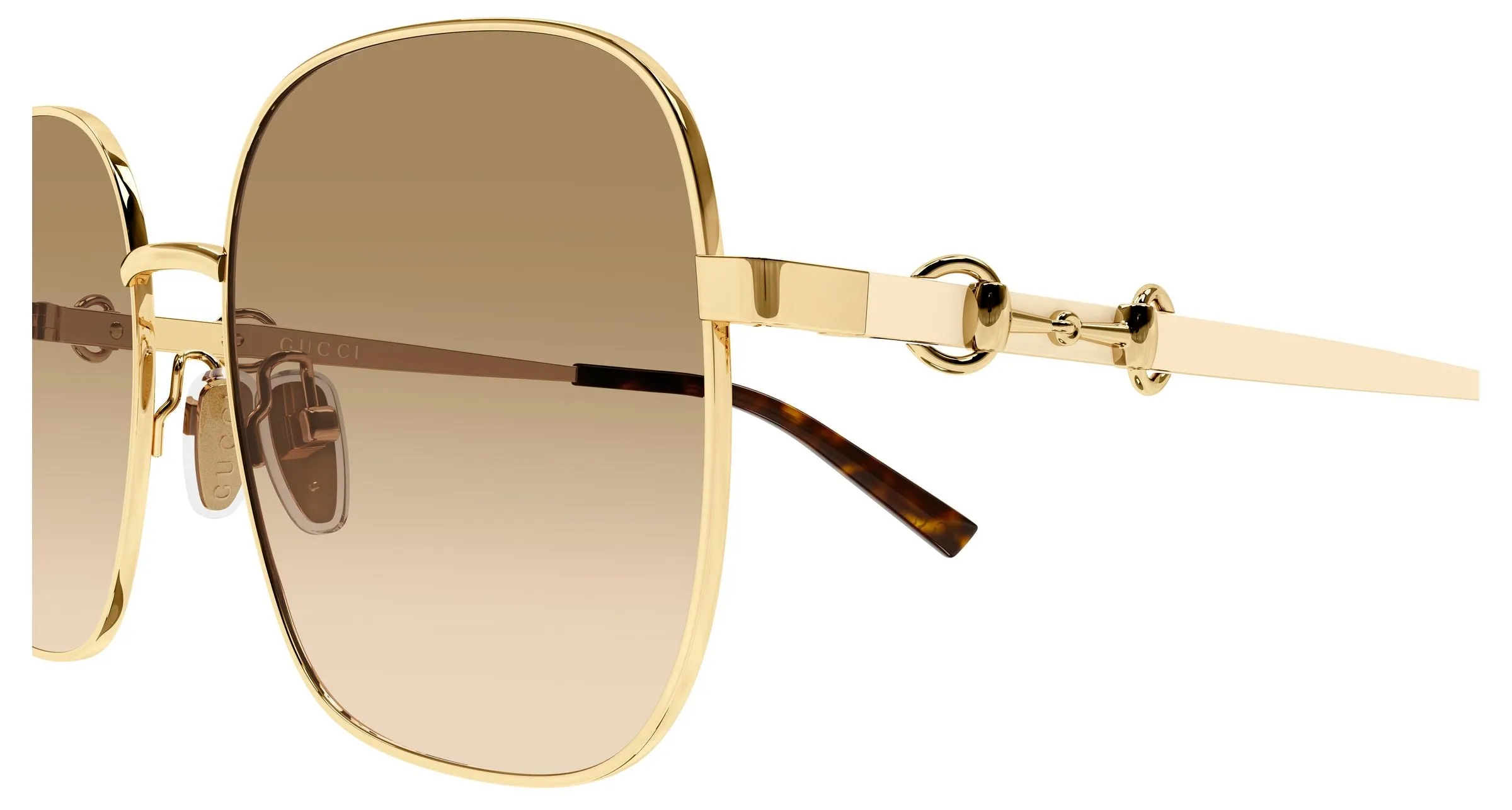 Gucci GG2053S 004 Occhiali da sole Metallo Oro Marrone Squadrata - immagine 3