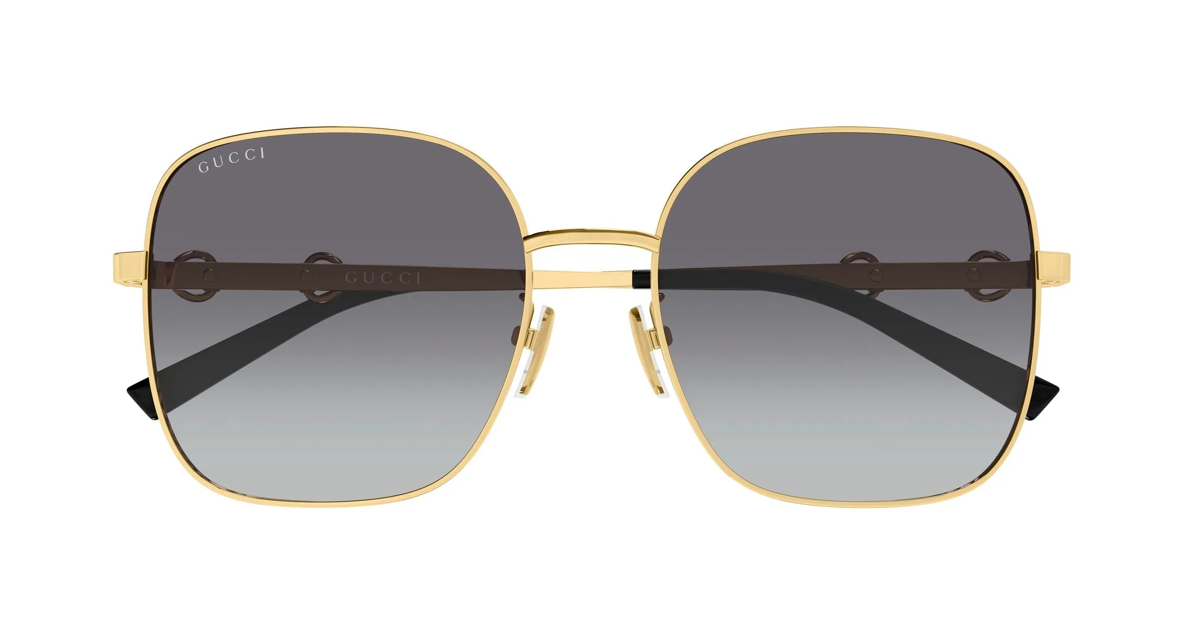 Gucci GG2053S 002 Occhiali da sole Metallo Oro Grigio Squadrata - immagine 2