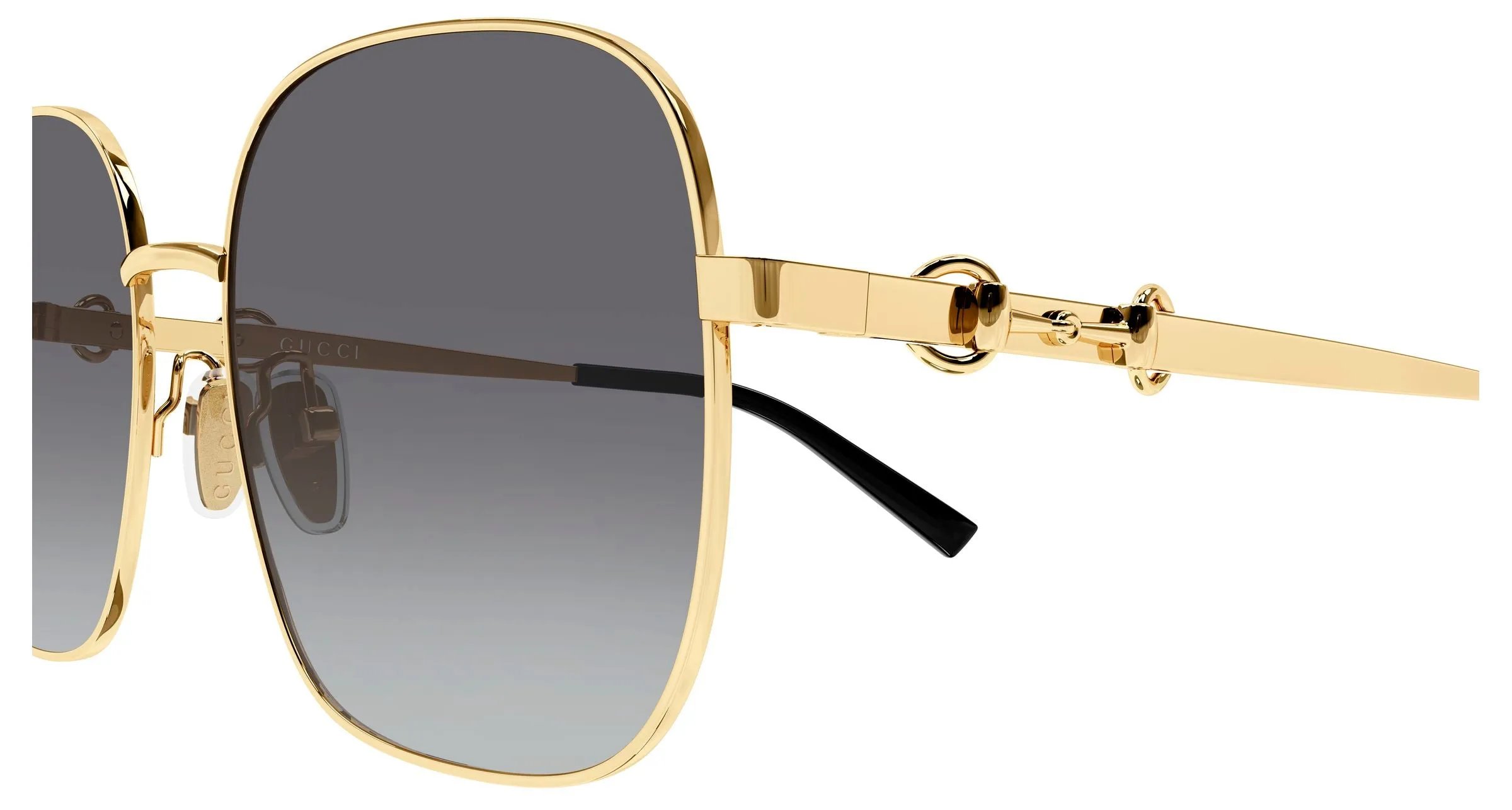 Gucci GG2053S 002 Occhiali da sole Metallo Oro Grigio Squadrata - immagine 3