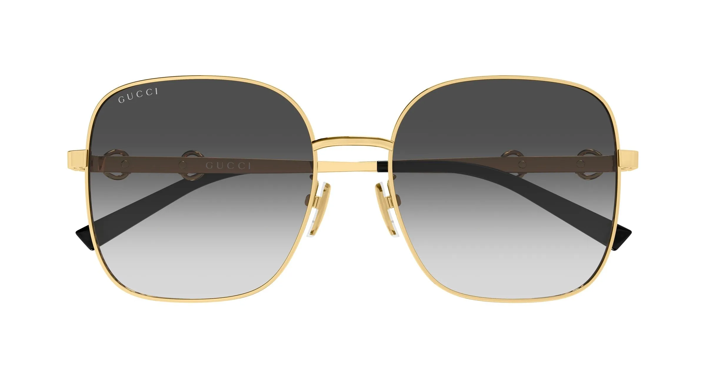 Gucci GG2053S 001 Occhiali da sole Metallo Oro Grigio Squadrata - immagine 2
