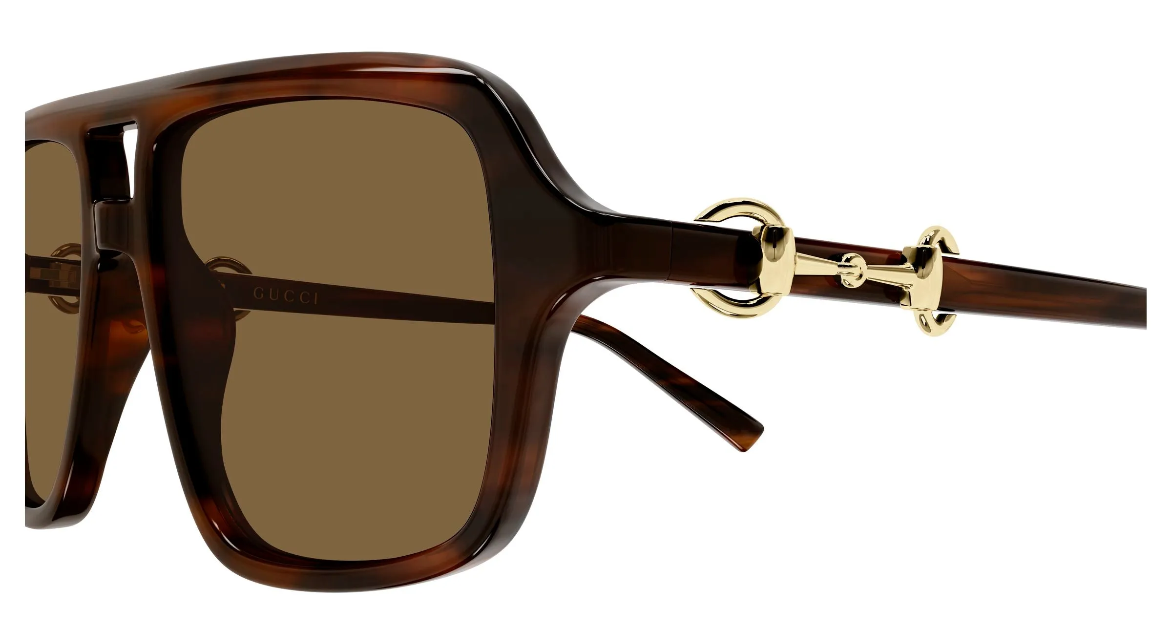 Gucci GG2052S 009 Occhiali da sole Acetato Havana Marrone Pilot - immagine 3