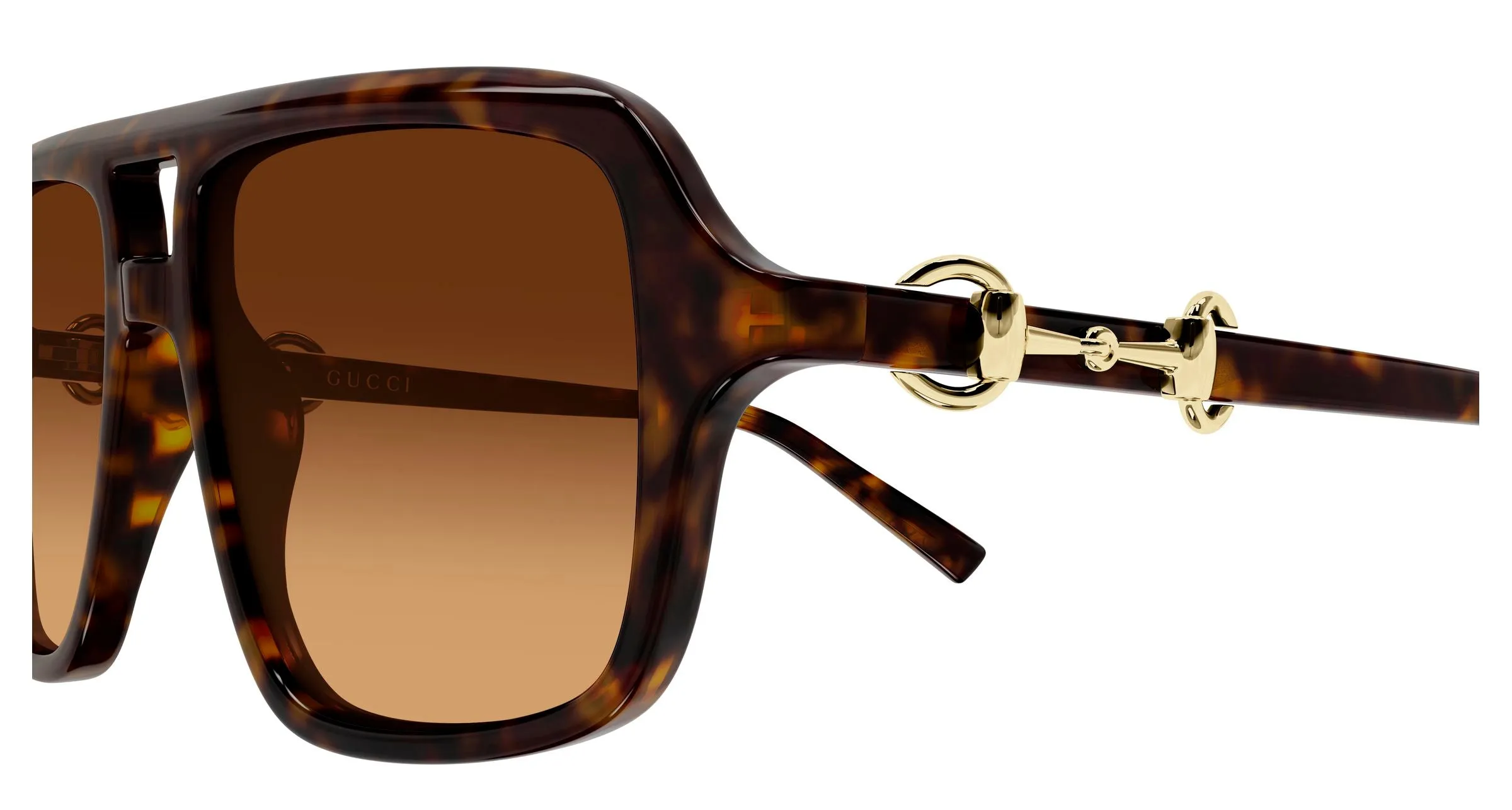 Gucci GG2052S 008 Occhiali da sole Acetato Havana Marrone Pilot - immagine 3