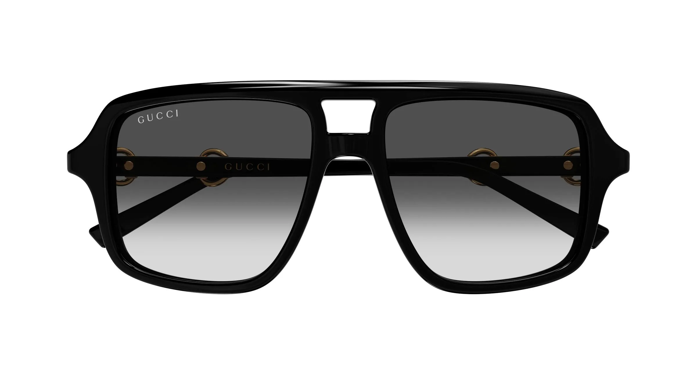 Gucci GG2052S 007 Occhiali da sole Acetato Nero Grigio Pilot - immagine 2