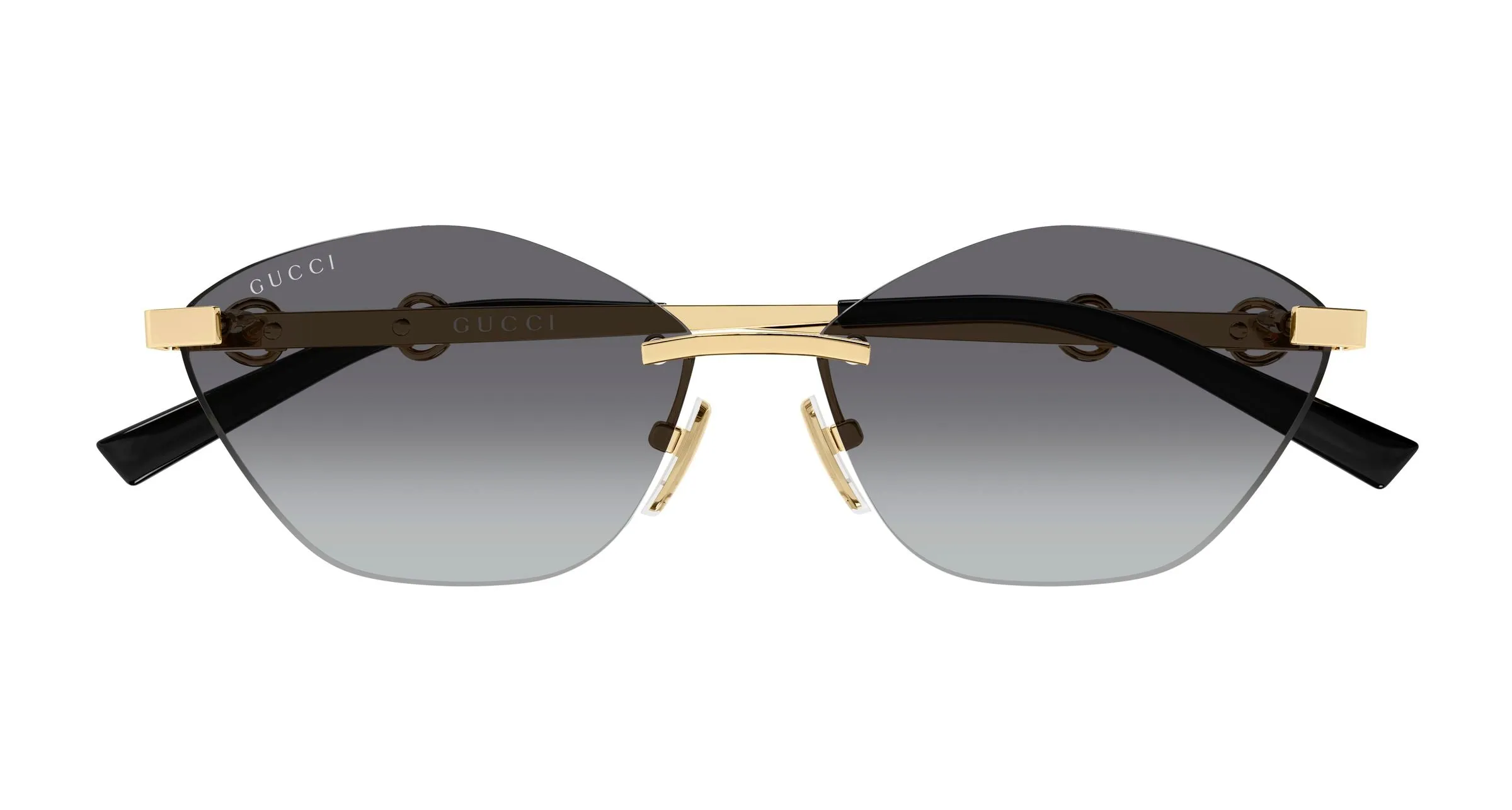 Gucci GG2050S 002 Occhiali da sole Metallo Oro Grigio Cat Eye - immagine 2