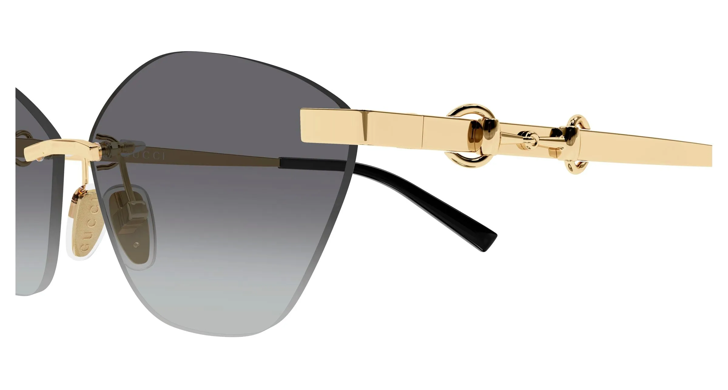 Gucci GG2050S 002 Occhiali da sole Metallo Oro Grigio Cat Eye - immagine 3