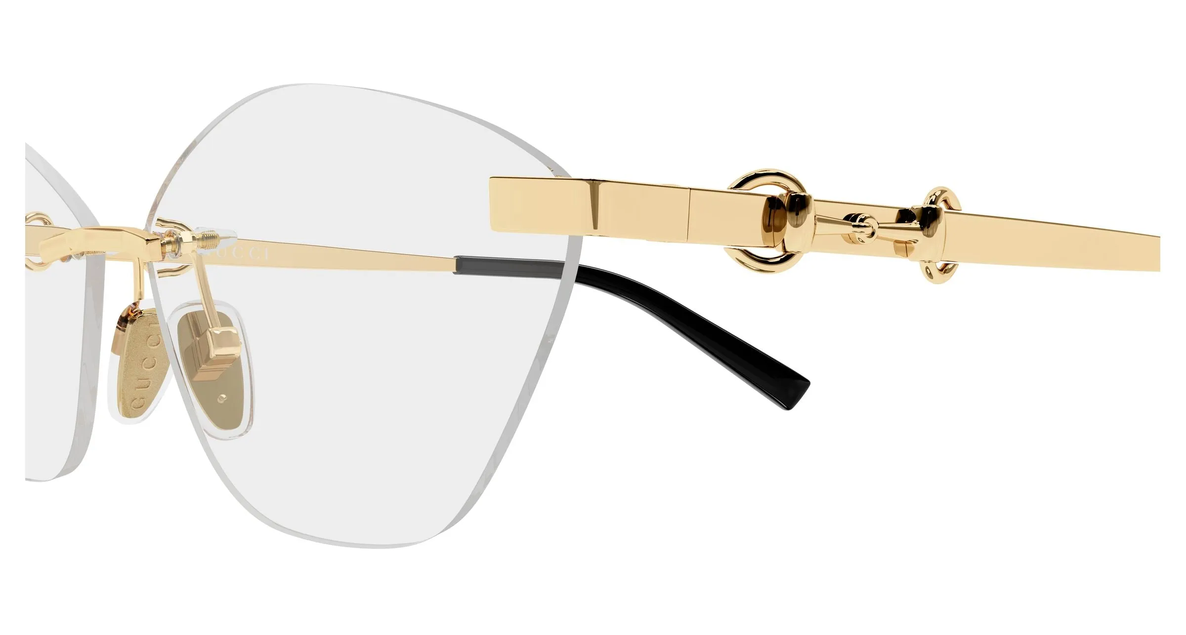 Gucci GG2050O 002 Montature da vista Metallo Oro Trasparente Cat Eye - immagine 3