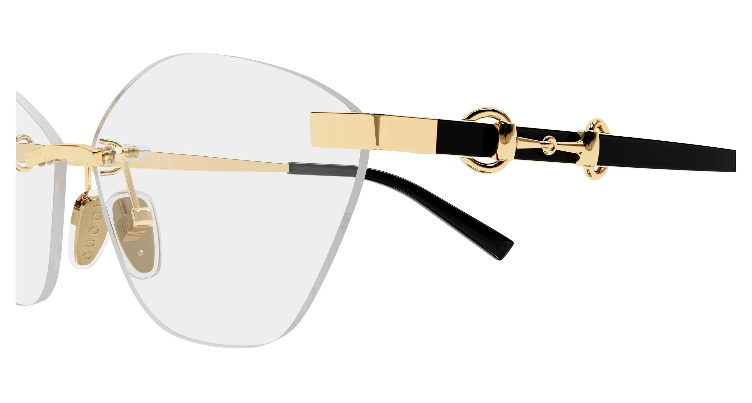 Gucci GG2050O 001 Montature da vista Metallo Oro Trasparente Cat Eye - immagine 3