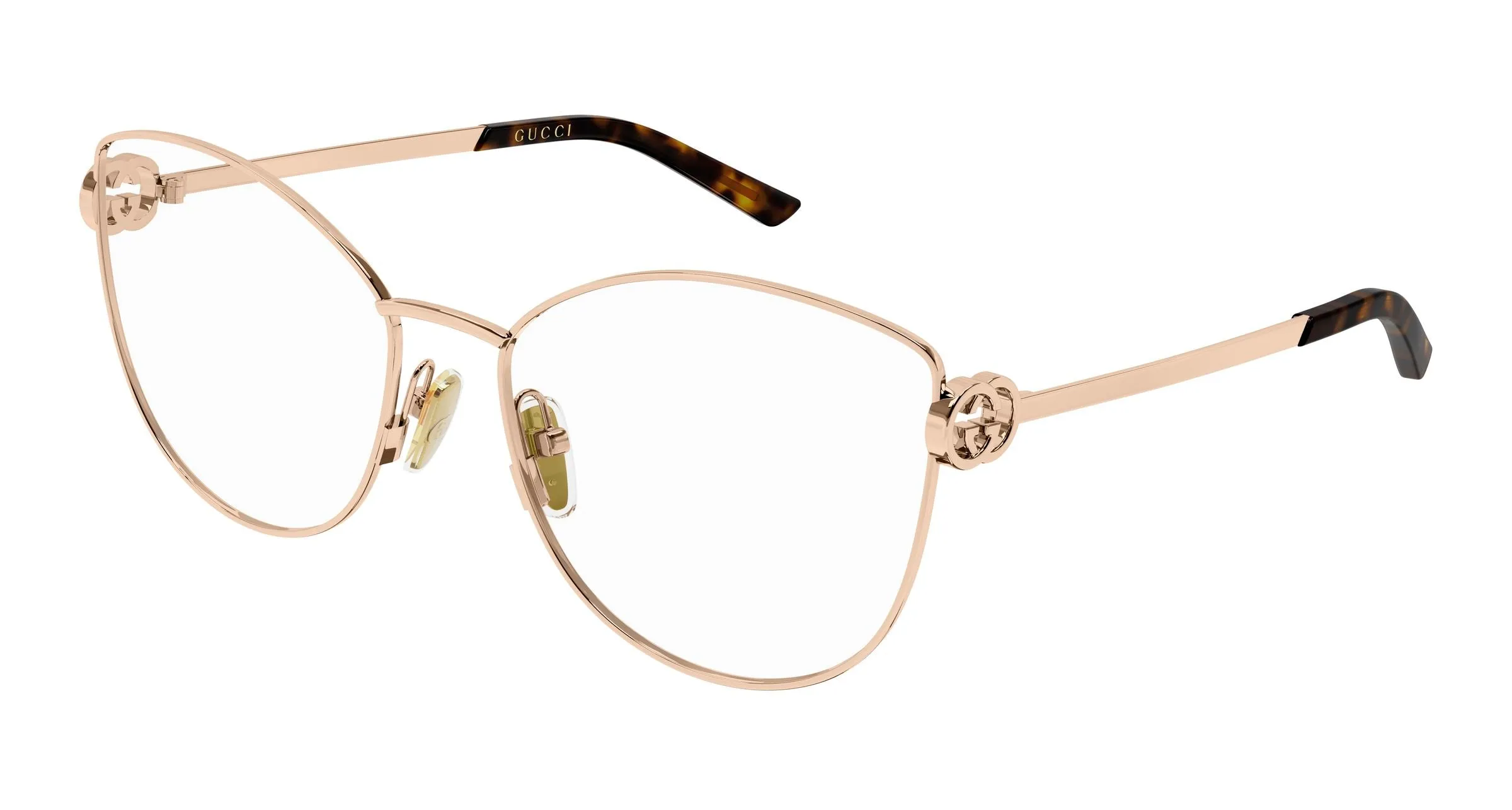 Gucci GG2049O 004 Montature da vista Metallo Oro Trasparente Farfalla - immagine 1