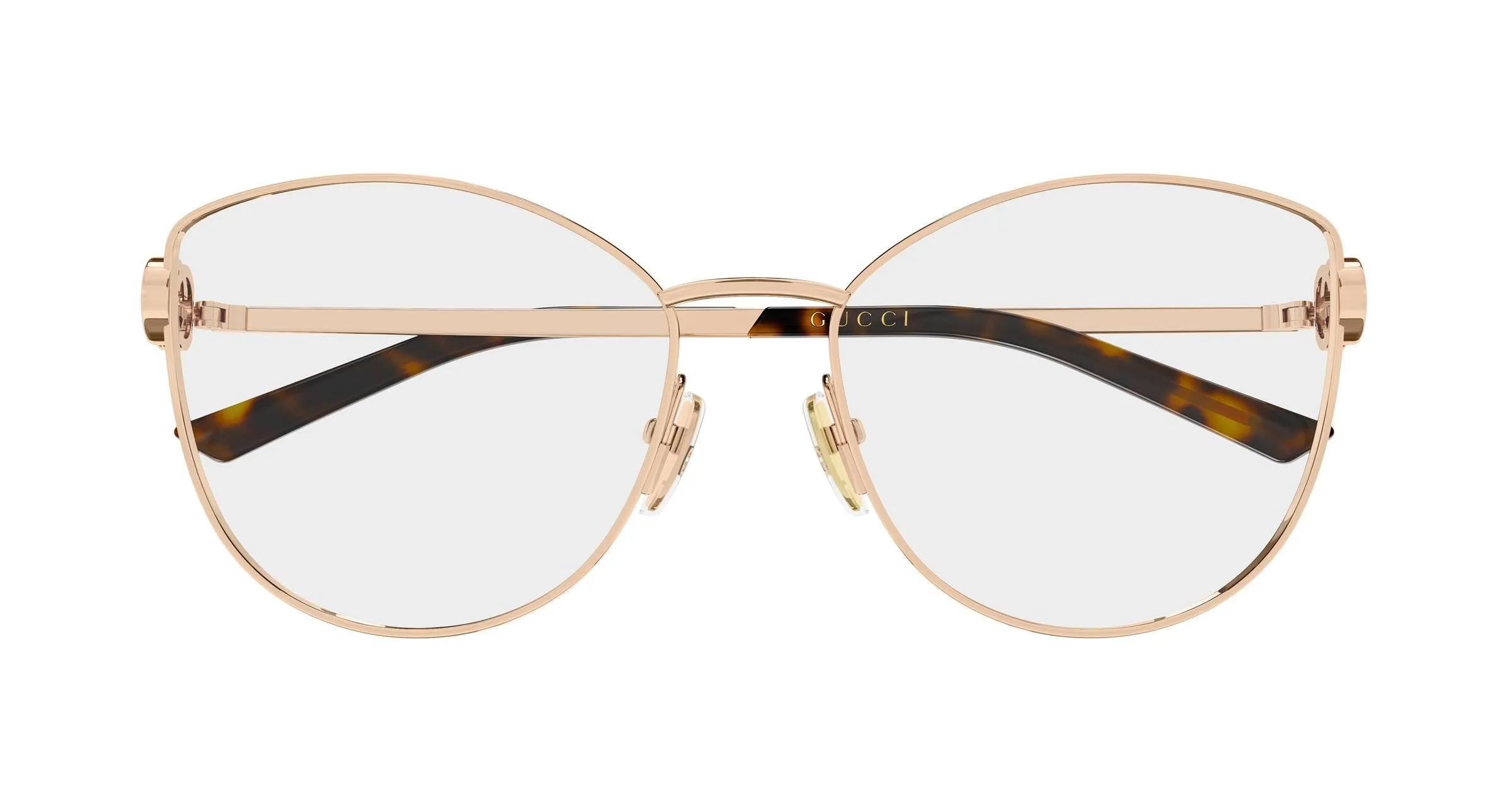 Gucci GG2049O 004 Montature da vista Metallo Oro Trasparente Farfalla - immagine 2