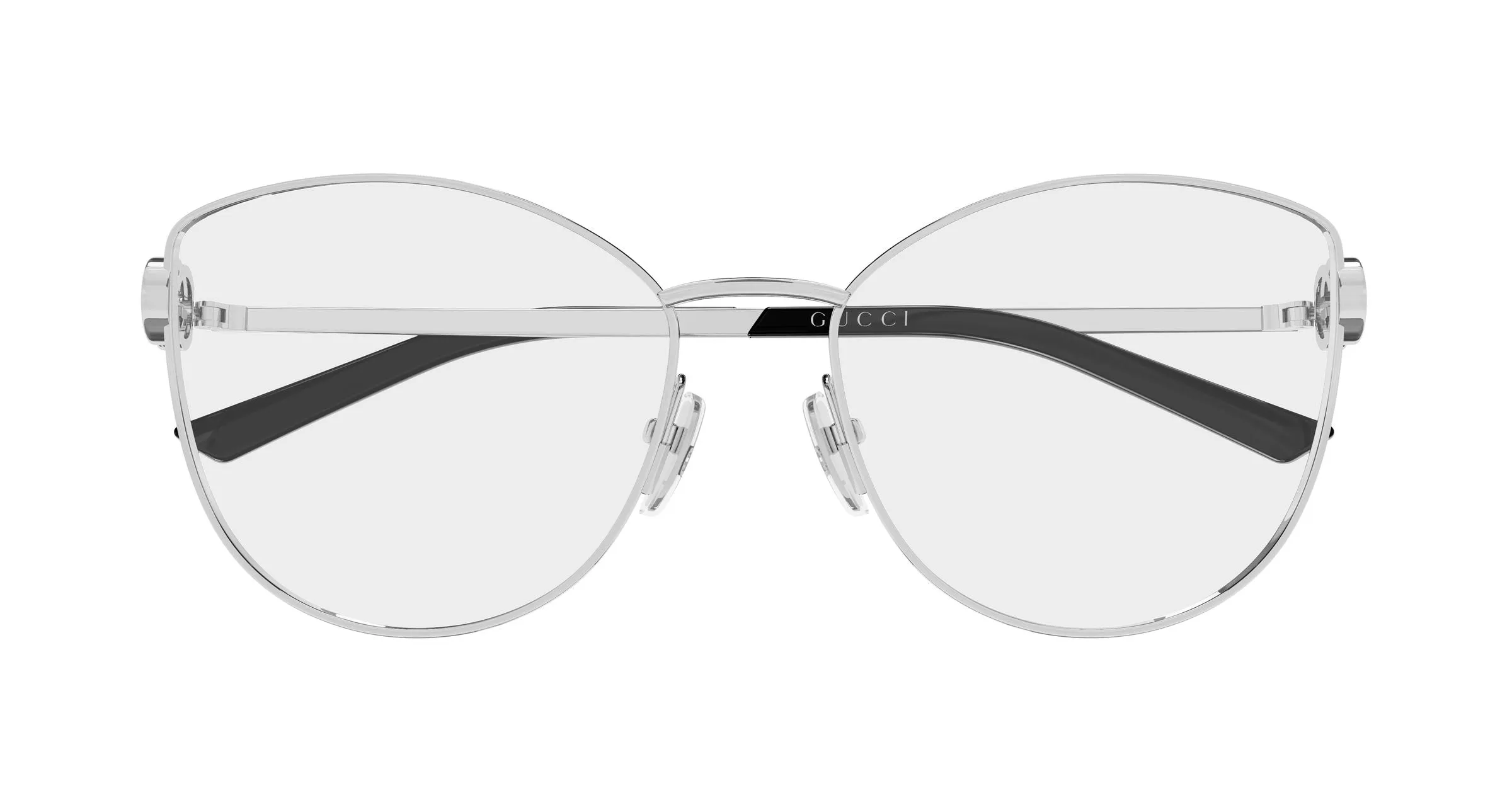 Gucci GG2049O 003 Montature da vista Metallo Argento Trasparente Farfalla - immagine 2