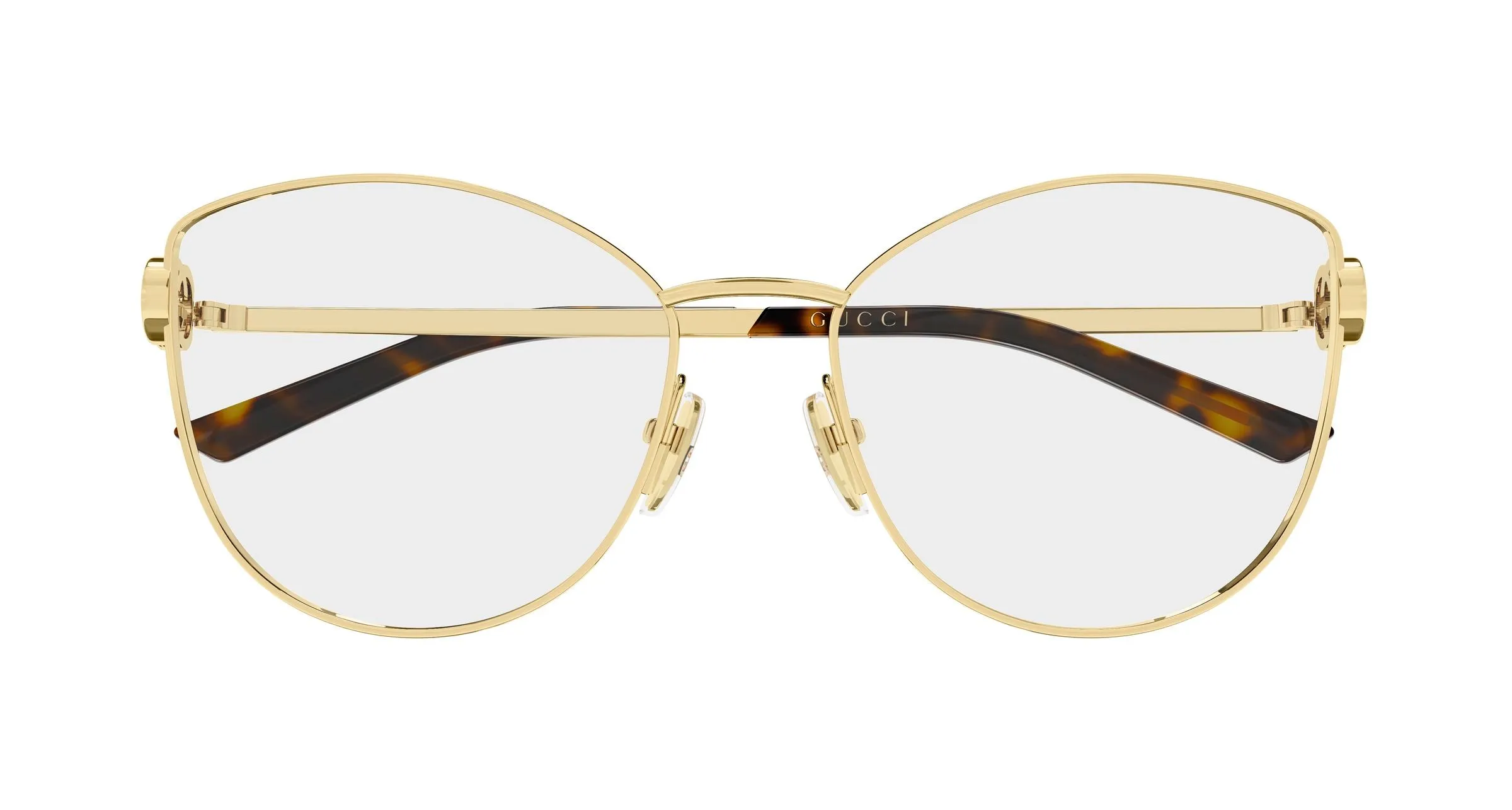 Gucci GG2049O 002 Montature da vista Metallo Oro Trasparente Farfalla - immagine 2