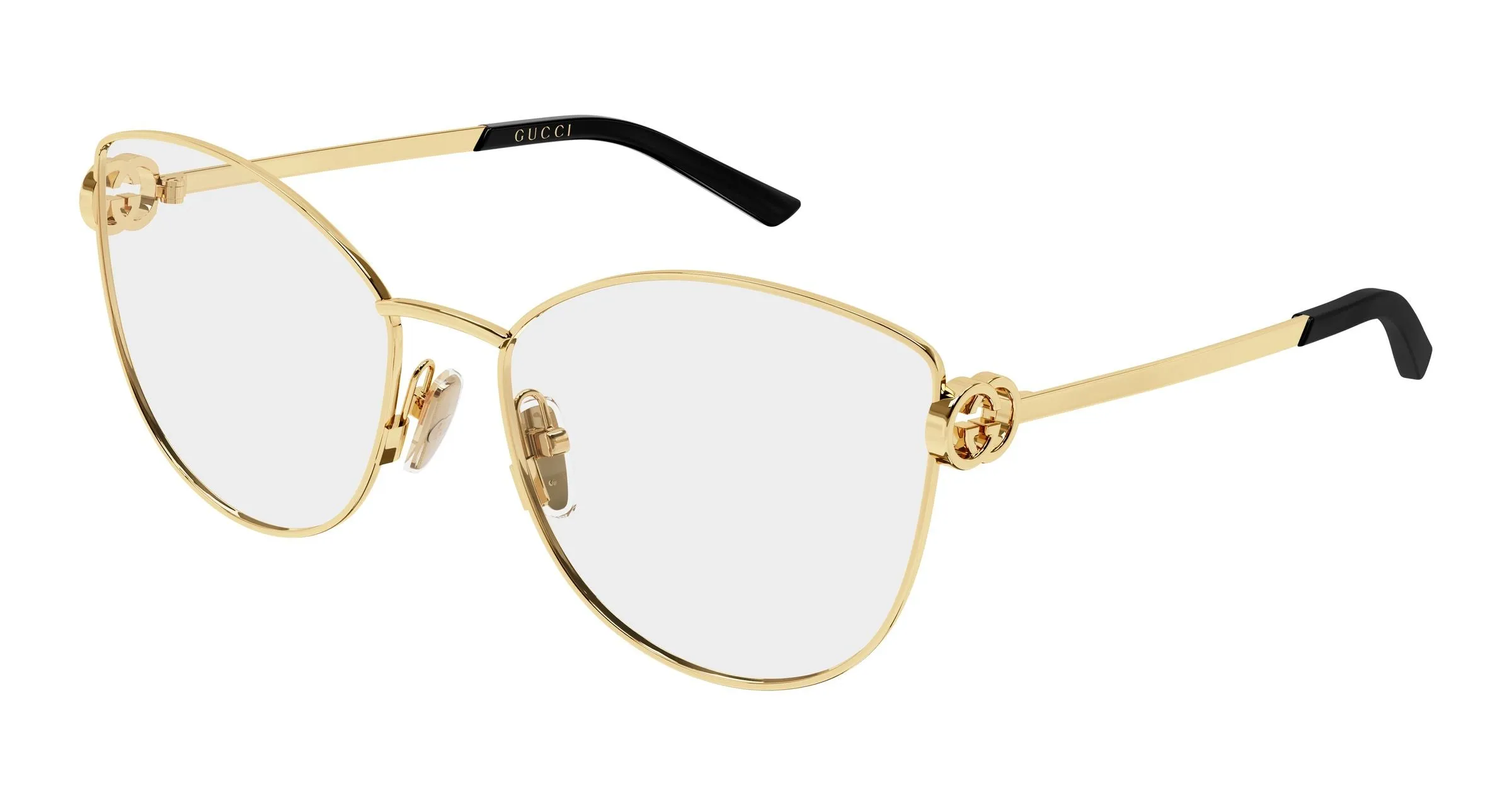 Gucci GG2049O 001 Montature da vista Metallo Oro Trasparente Farfalla - immagine 1