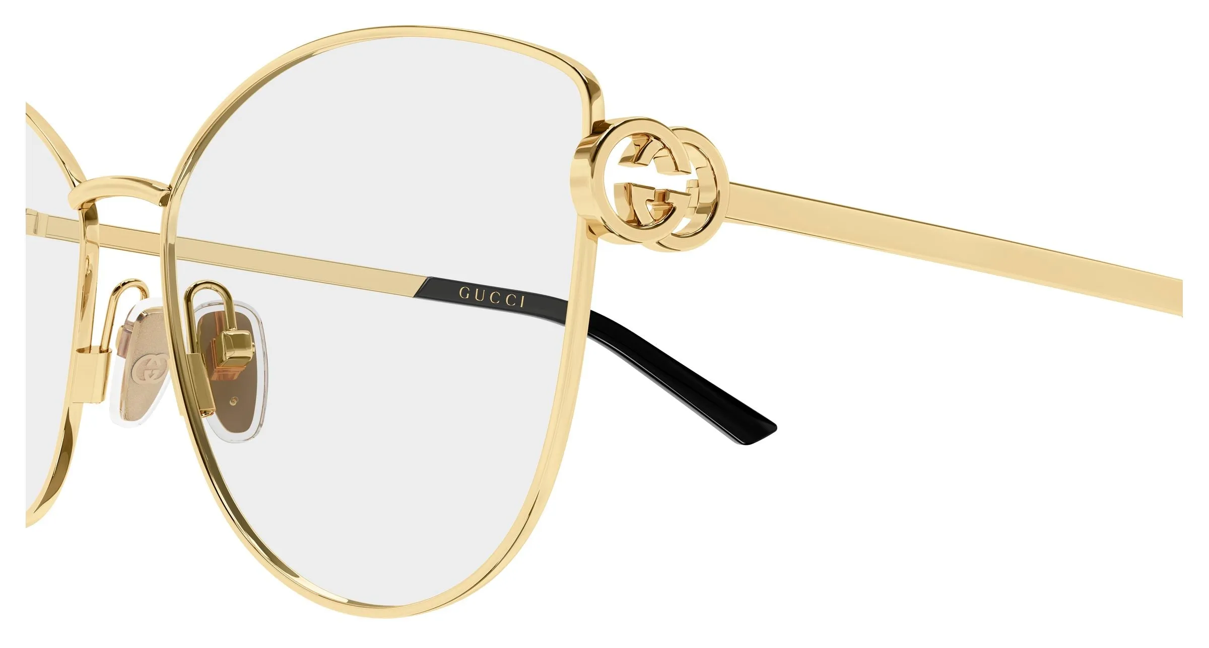 Gucci GG2049O 001 Montature da vista Metallo Oro Trasparente Farfalla - immagine 3