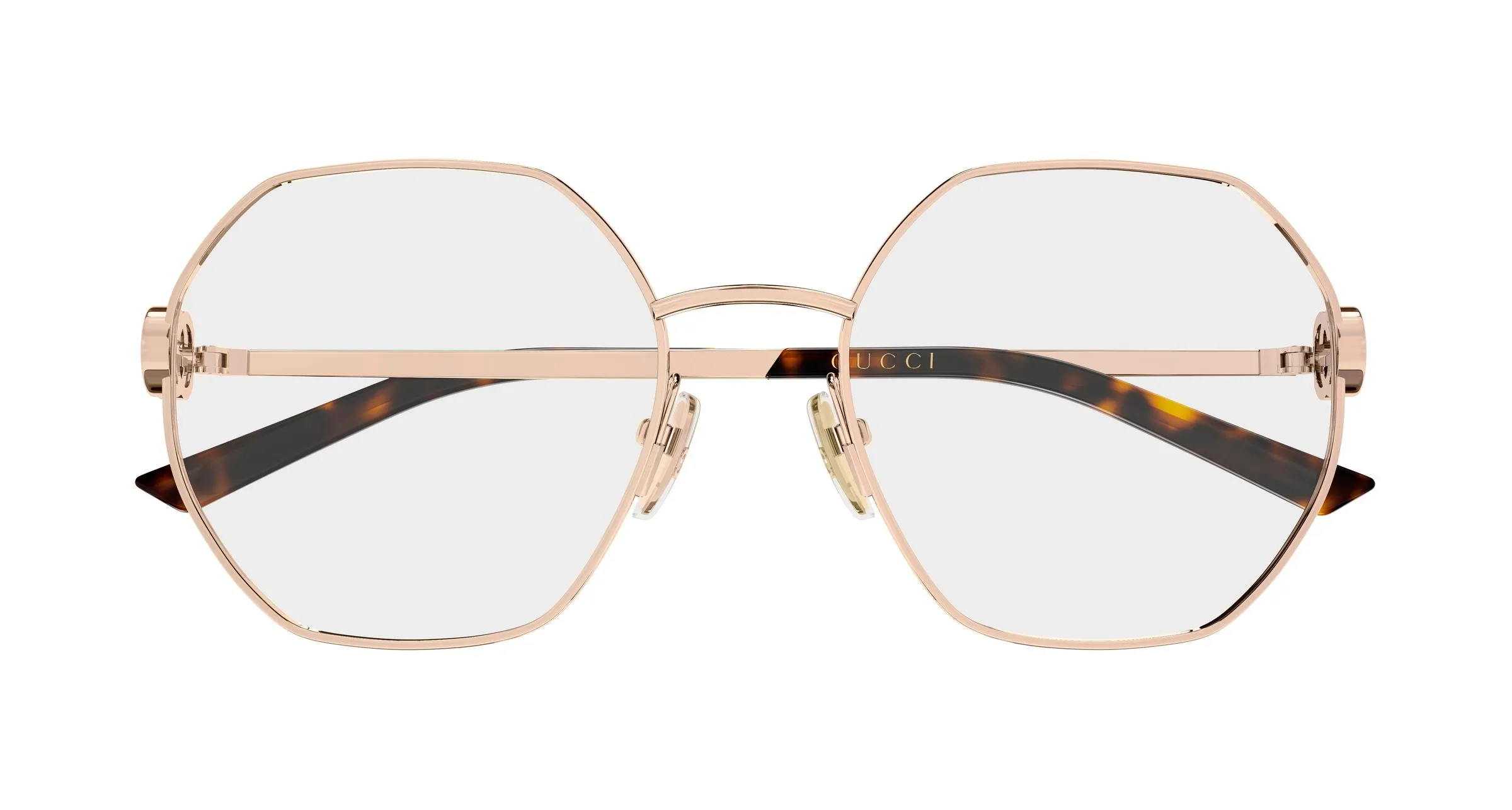 Gucci GG2048O 008 Montature da vista Metallo Oro Trasparente Geometrica - immagine 2