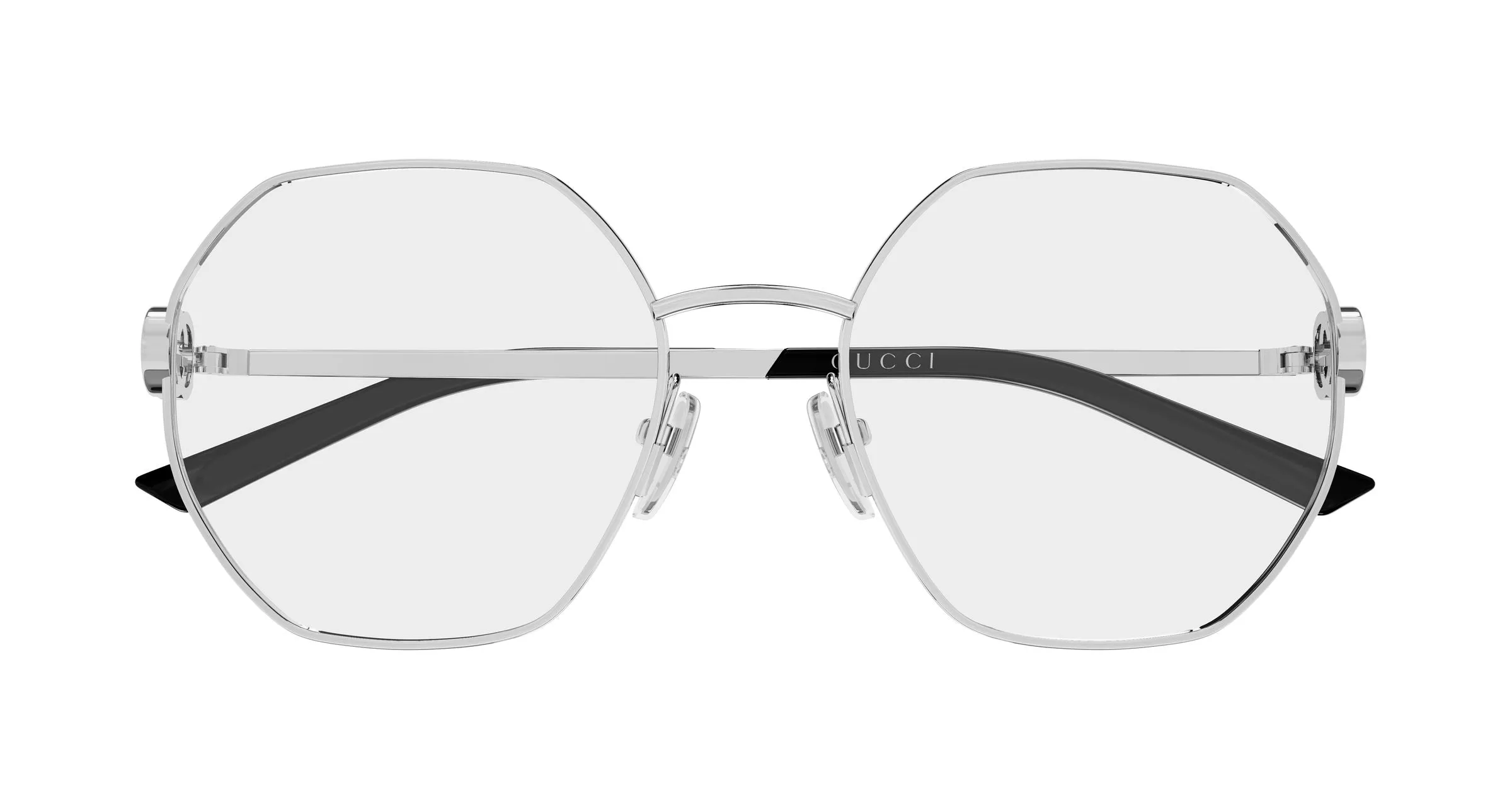 Gucci GG2048O 007 Montature da vista Metallo Argento Trasparente Geometrica - immagine 2