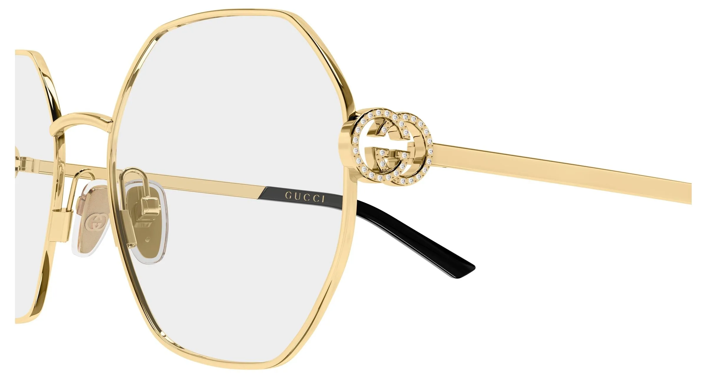 Gucci GG2048O 006 Montature da vista Metallo Oro Trasparente Geometrica - immagine 3