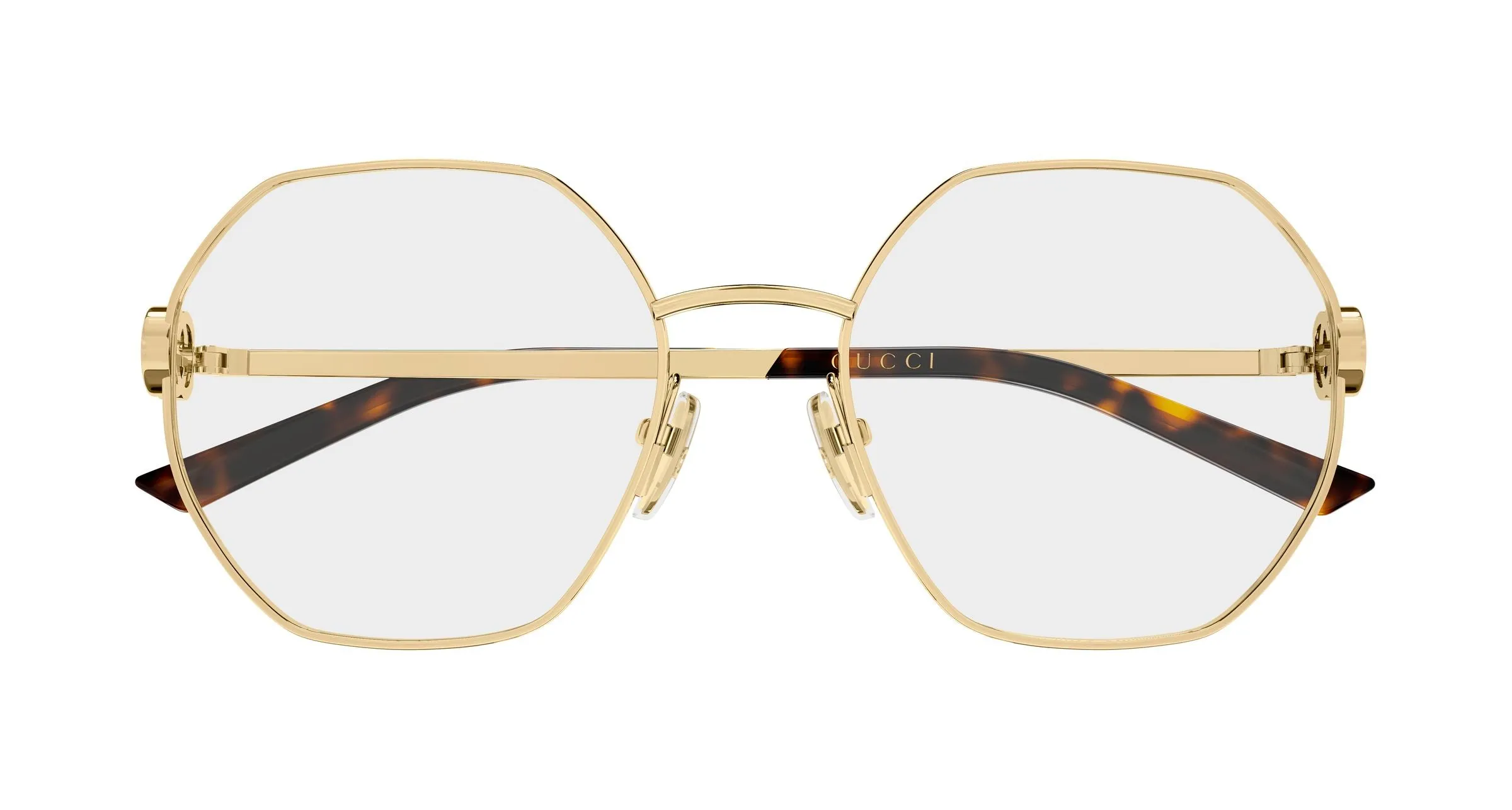 Gucci GG2048O 005 Montature da vista Metallo Oro Trasparente Geometrica - immagine 2