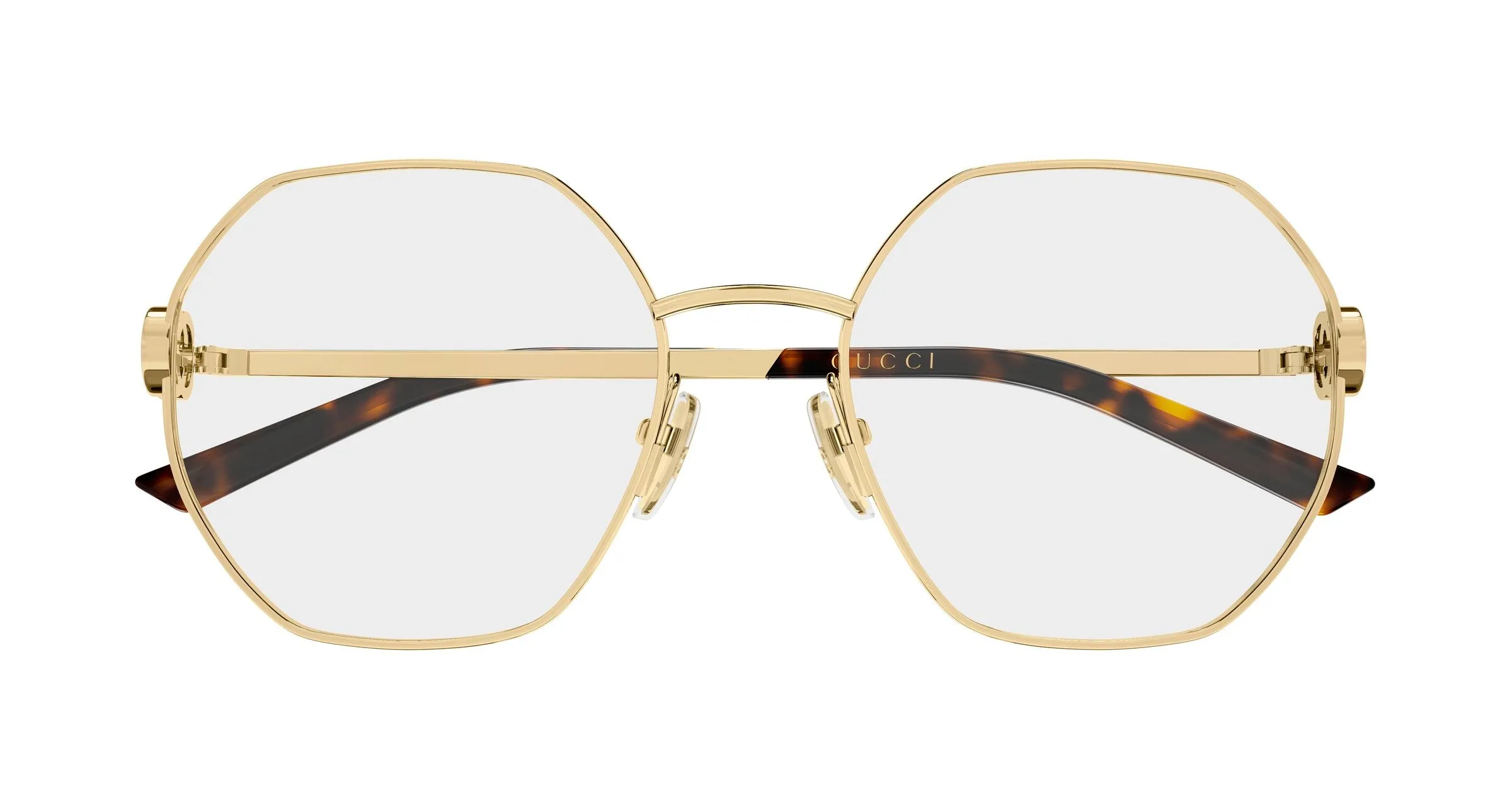Gucci GG2048O 001 Montature da vista Metallo Oro Trasparente Geometrica - immagine 2