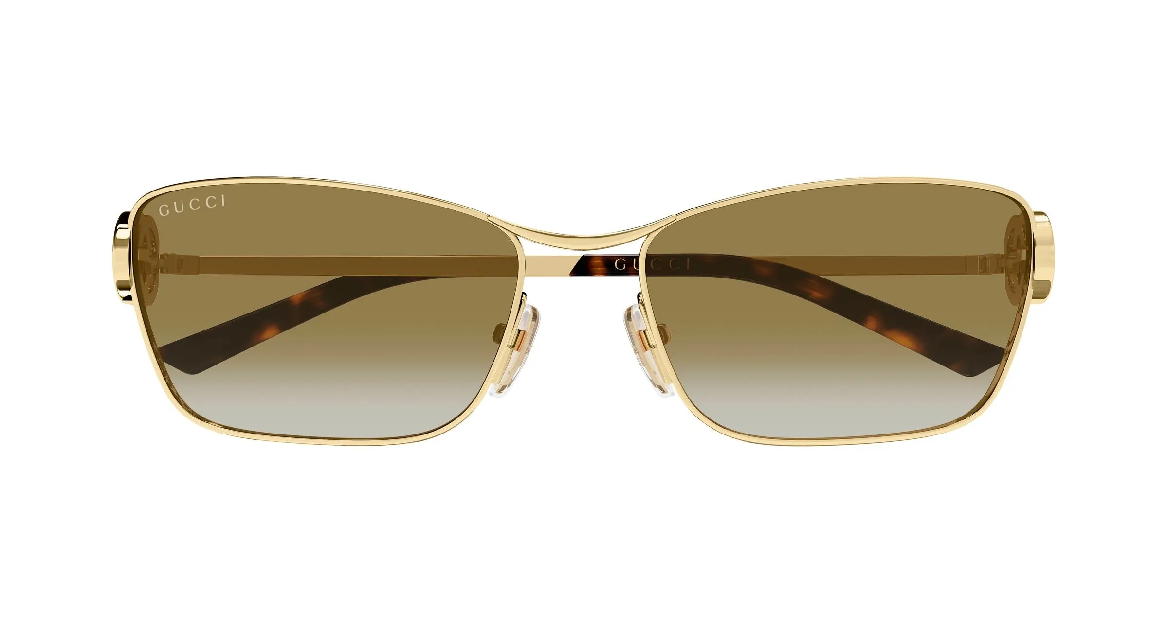 Gucci GG2045S 003 Occhiali da sole Metallo Oro Marrone Cat Eye - immagine 2