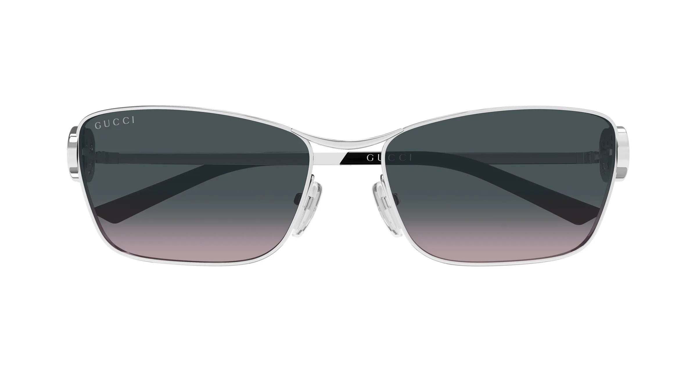 Gucci GG2045S 002 Occhiali da sole Metallo Argento Grigio Cat Eye - immagine 2