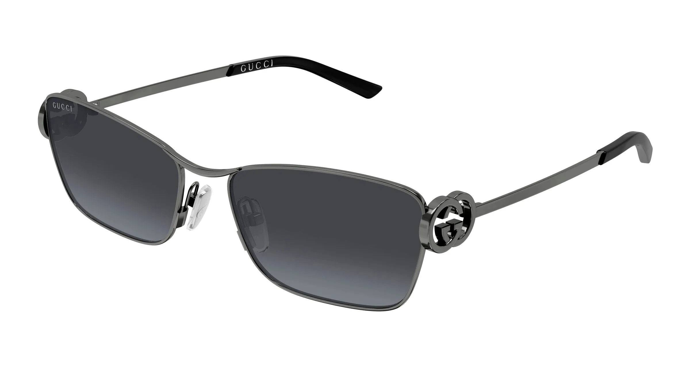 Gucci GG2045S 001 Occhiali da sole Metallo Rutenio Grigio Cat Eye - immagine 1