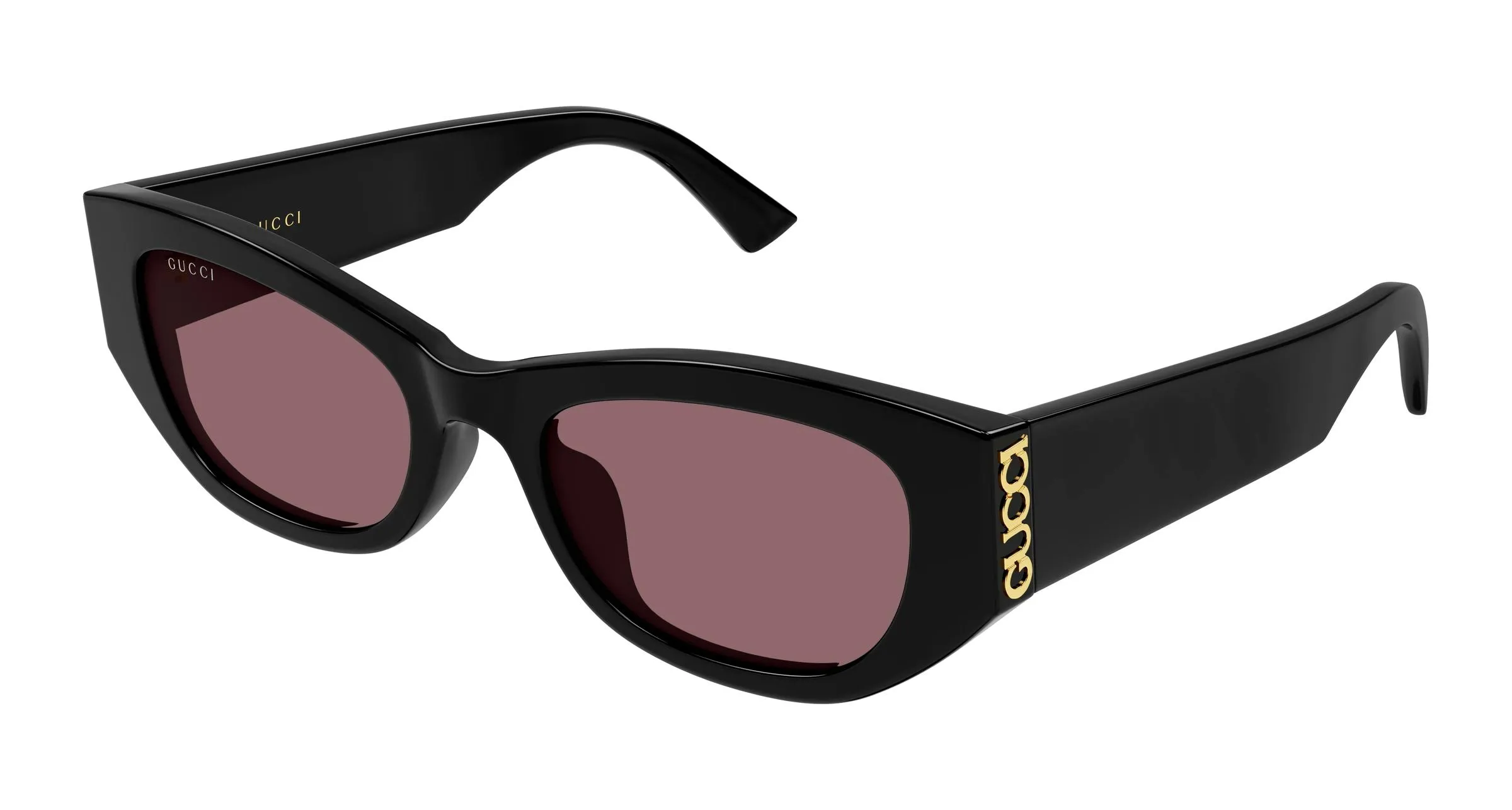 Gucci GG2044SA 003 Occhiali da sole Acetato Nero Rosso Cat Eye - immagine 1