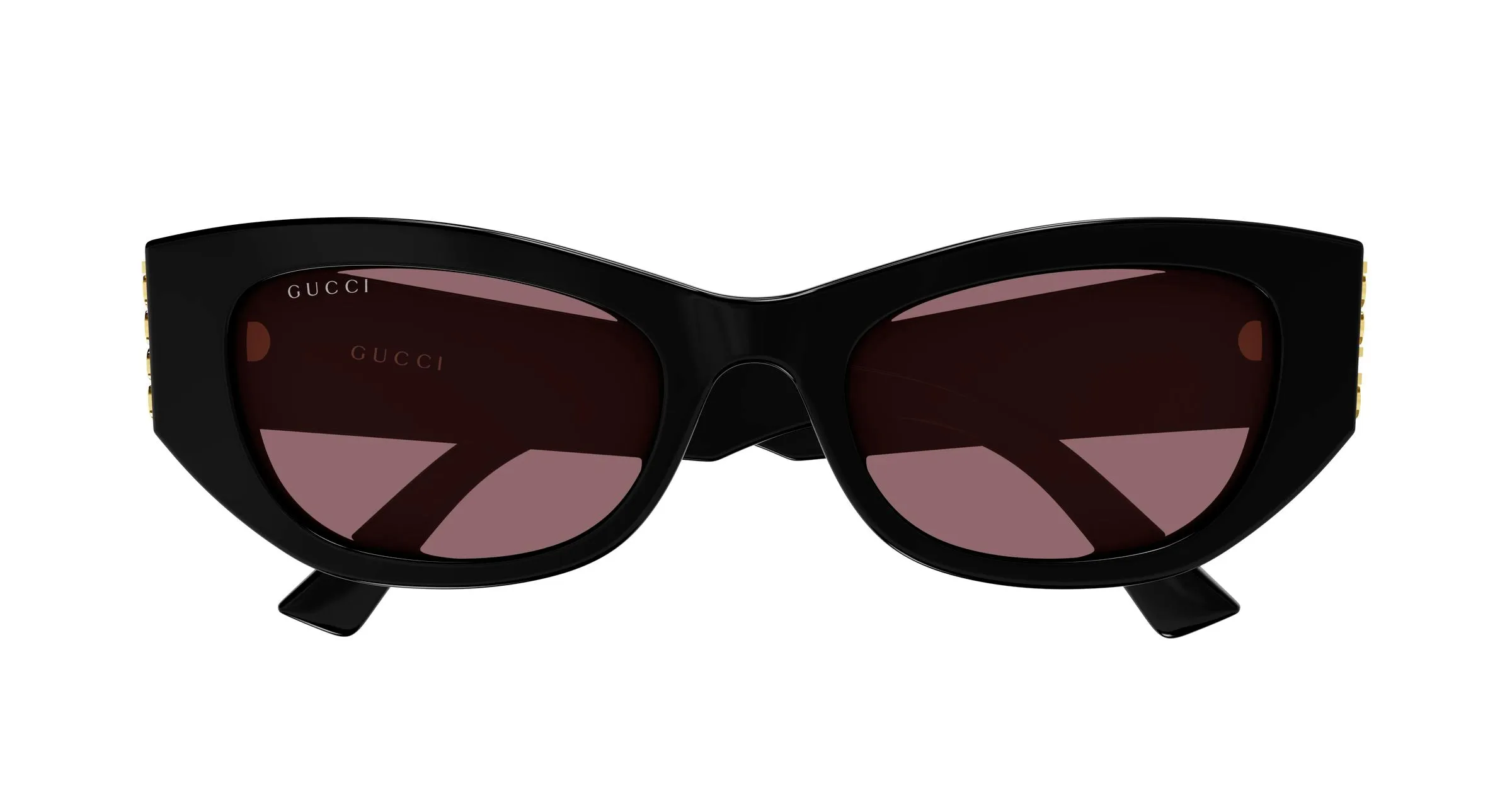 Gucci GG2044SA 003 Occhiali da sole Acetato Nero Rosso Cat Eye - immagine 2