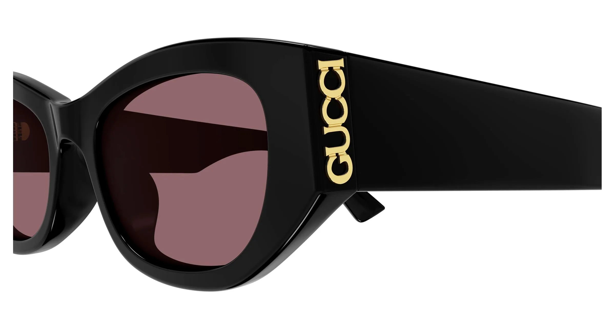 Gucci GG2044SA 003 Occhiali da sole Acetato Nero Rosso Cat Eye - immagine 3
