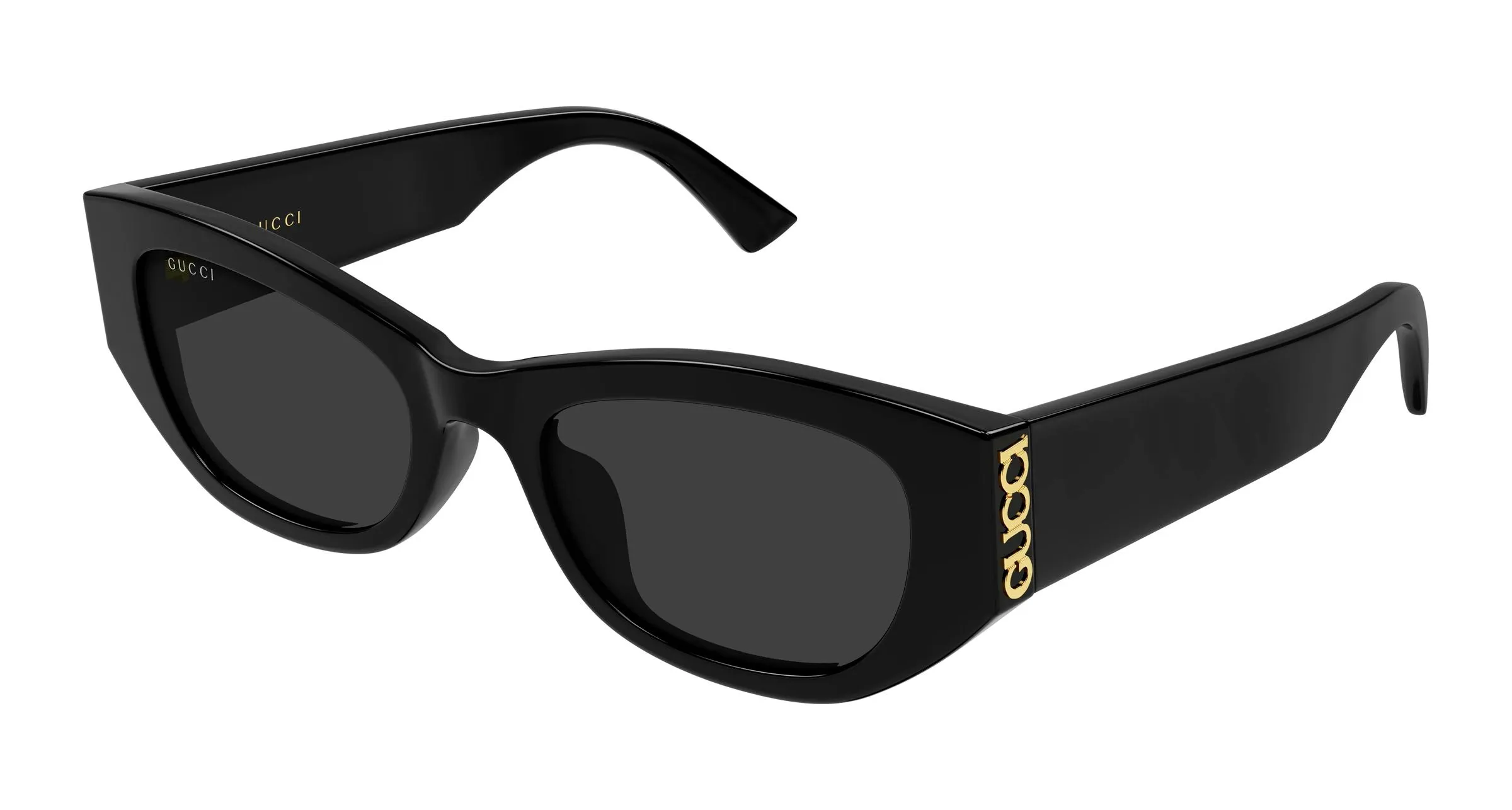 Gucci GG2044SA 001 Occhiali da sole Acetato Nero Grigio Cat Eye - immagine 1
