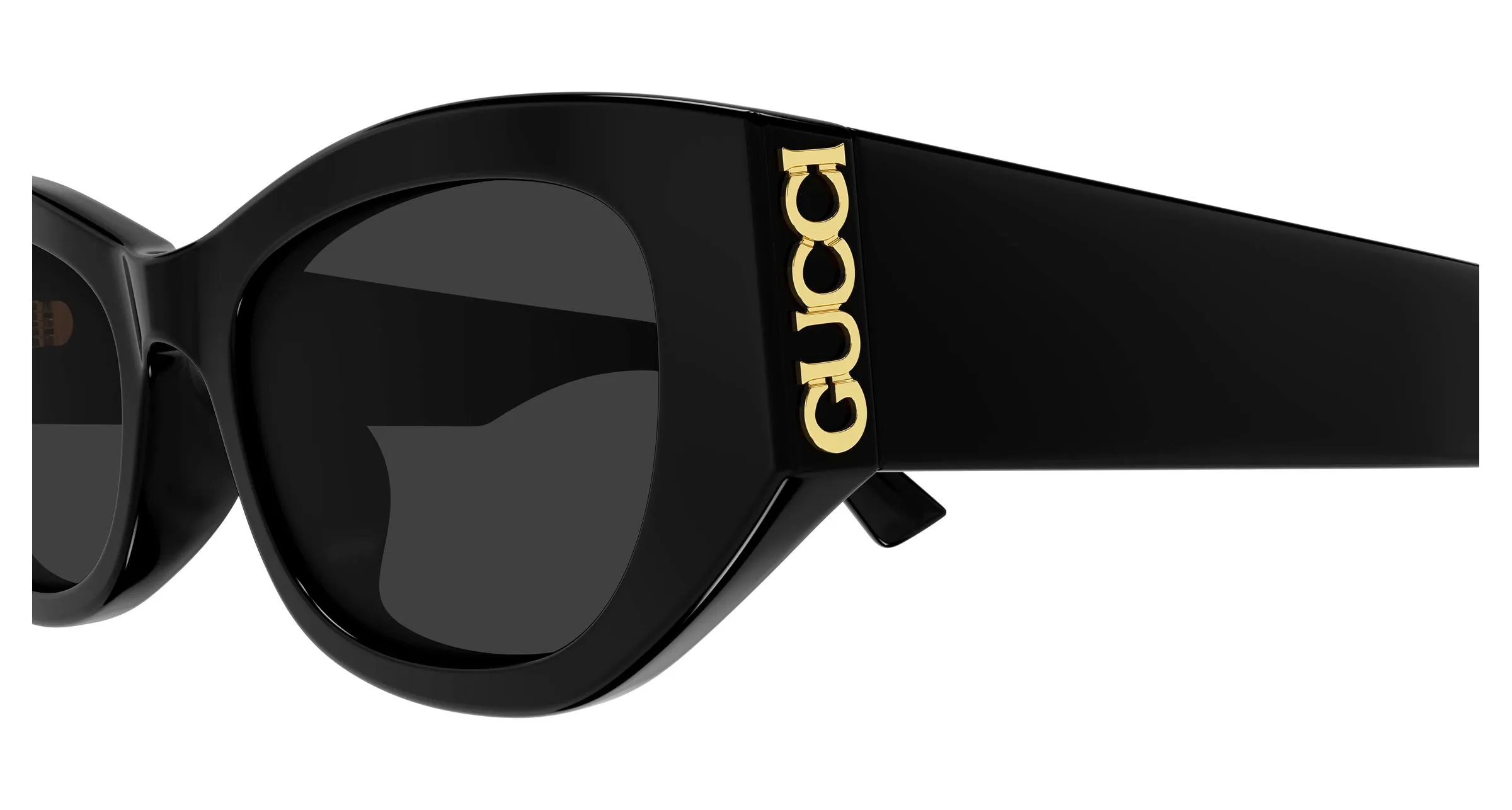 Gucci GG2044SA 001 Occhiali da sole Acetato Nero Grigio Cat Eye - immagine 3